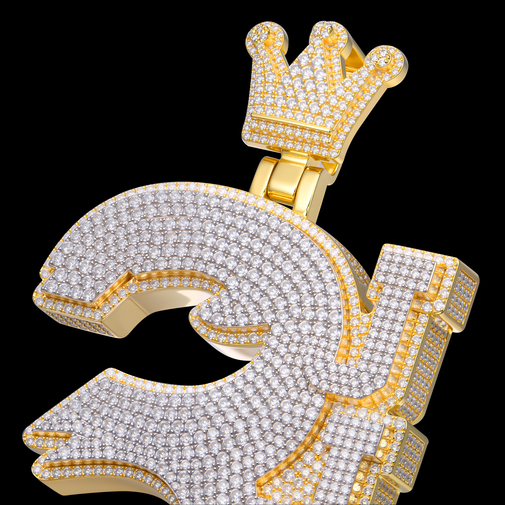 APORRO Premium Custom Fully Iced Number 3 Pendant