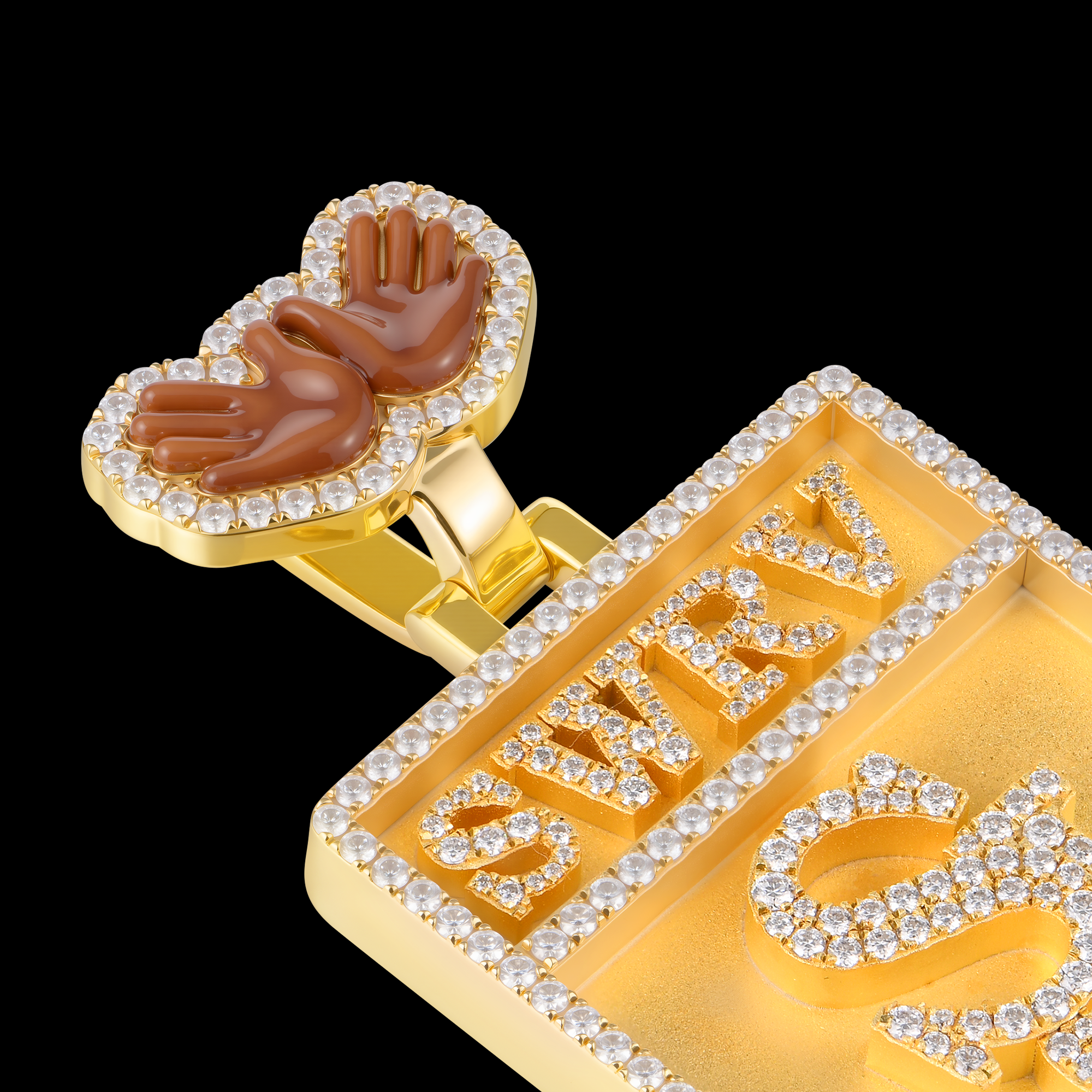 Ciondolo dogtag ghiacciato 3D personalizzato APORRO