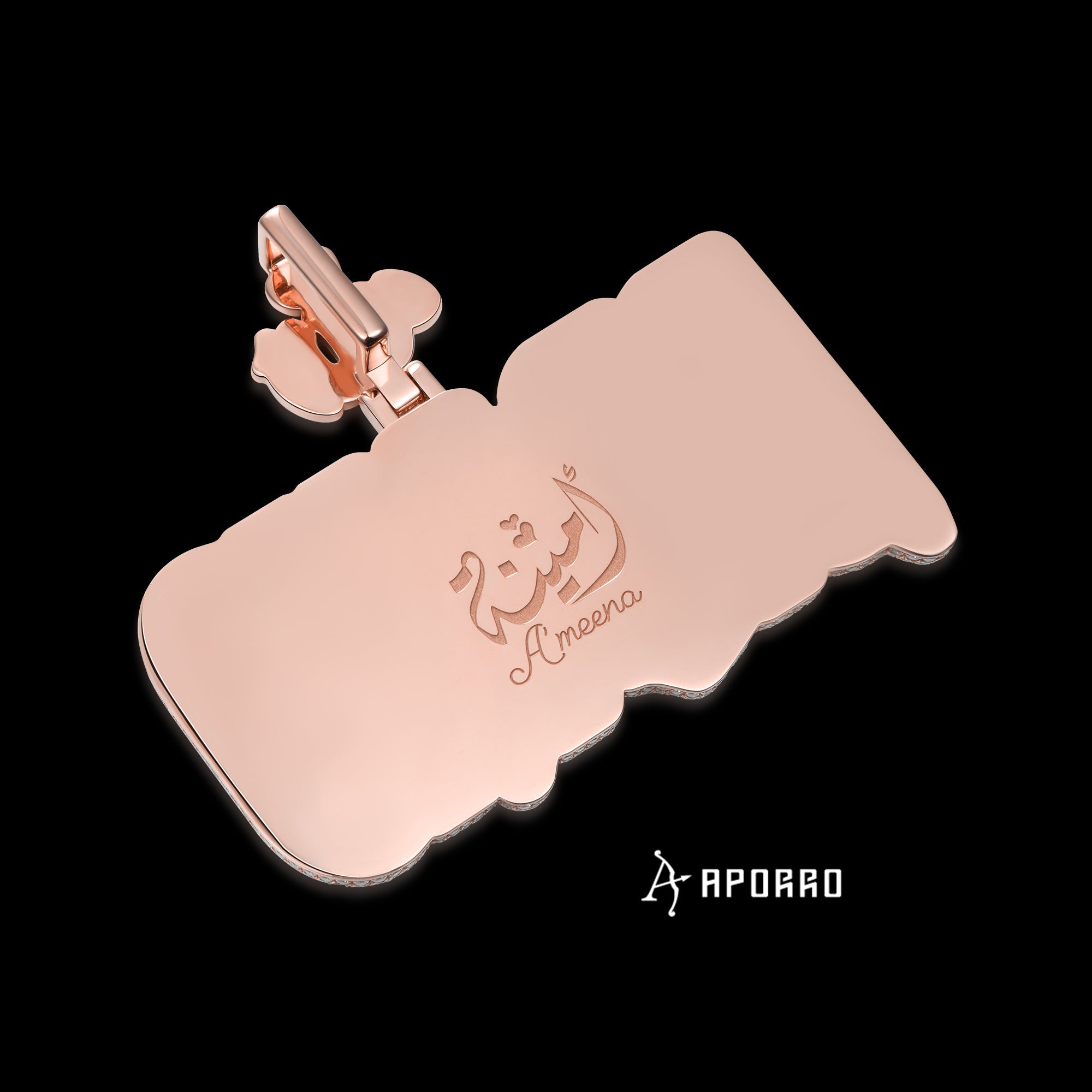 APORRO Premium Custom Drip Emerald Cut Name Collana
