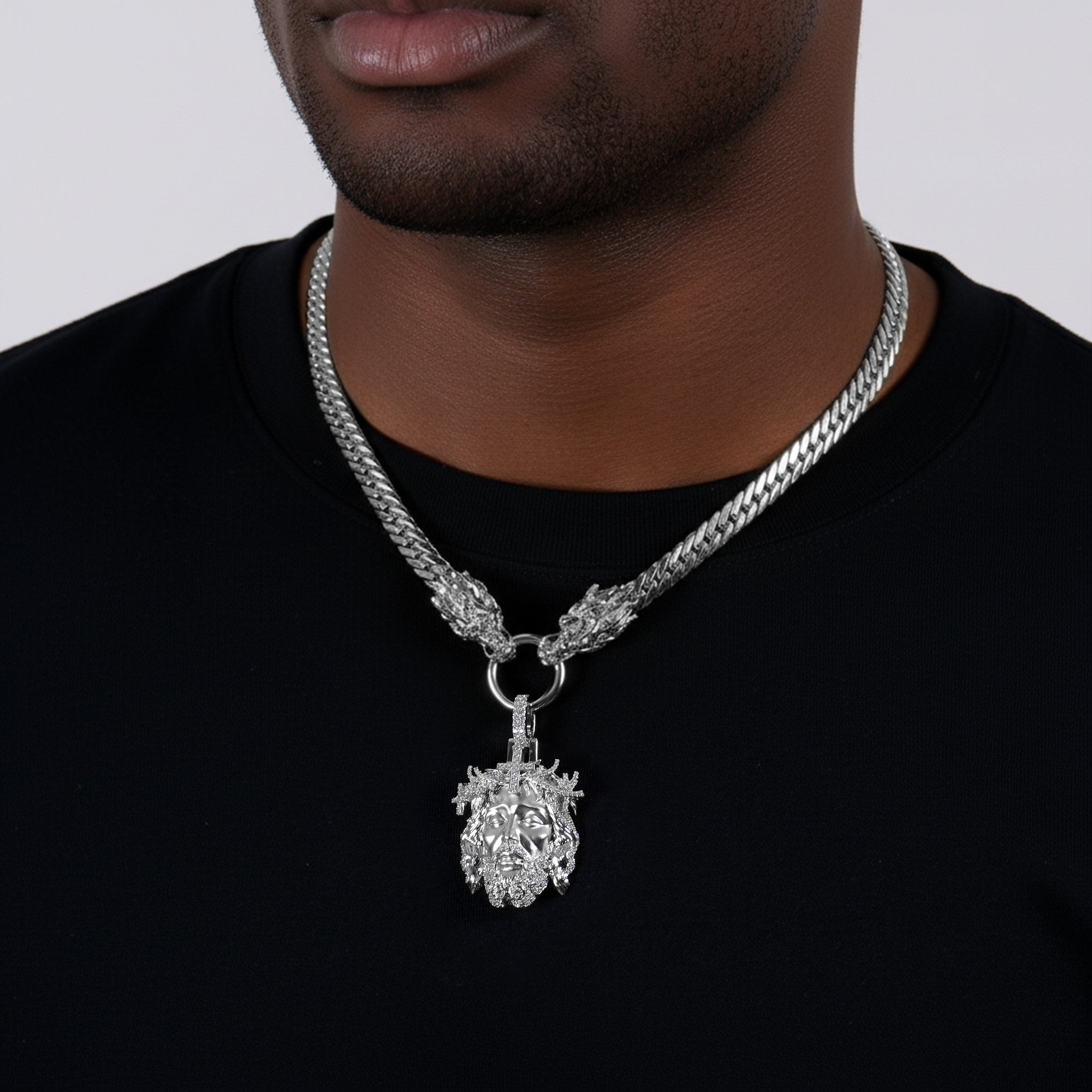 Sovereign Jesus Dragon Chain & Pendant Set