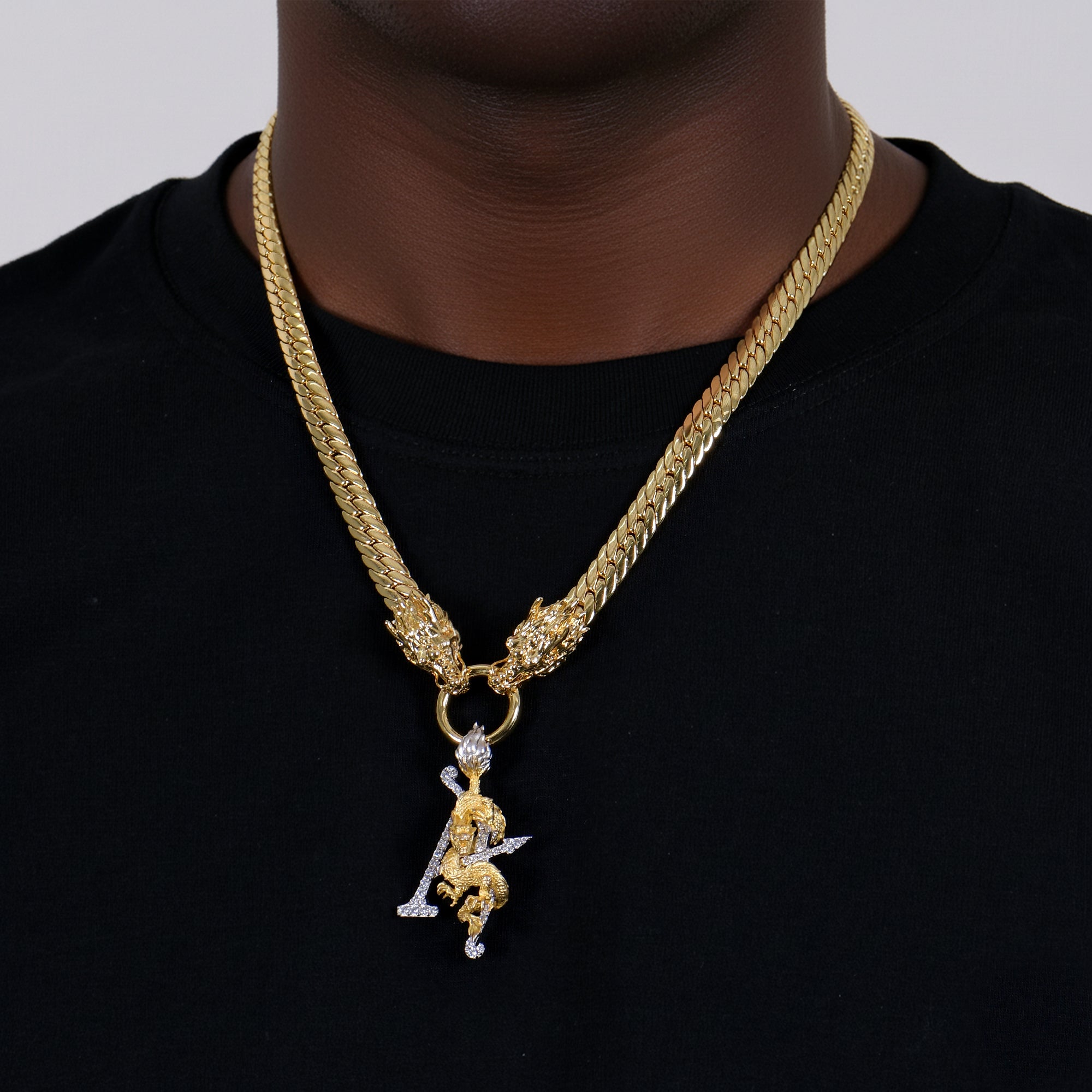 Twin Dragon Icon Chain & Pendant Set