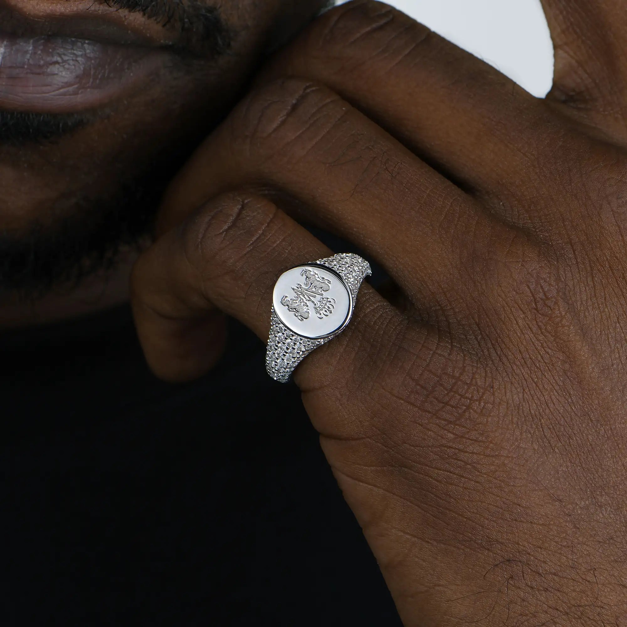 Anillo de sello helado personalizado - Patrón