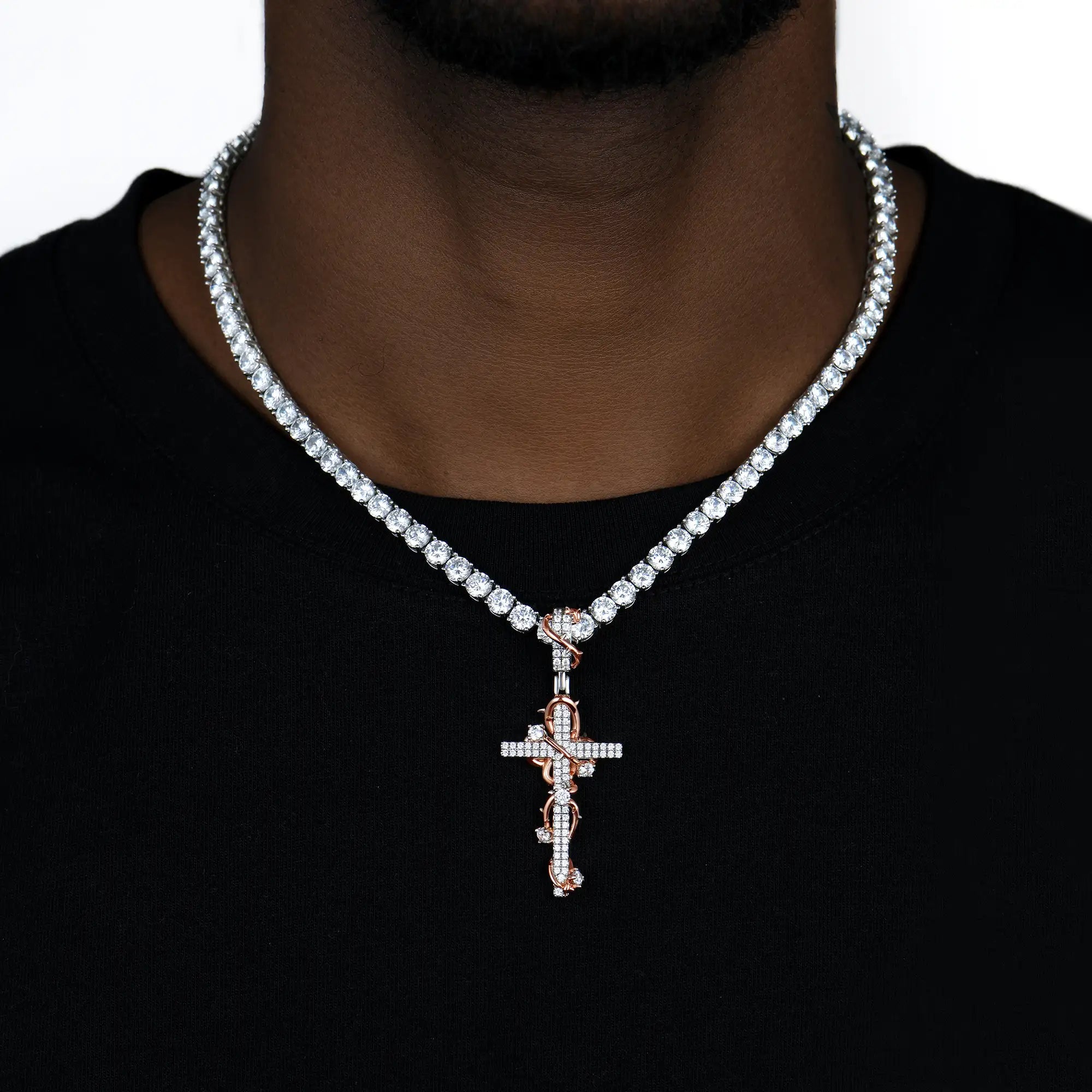 Thorned Rose Cross Pendant