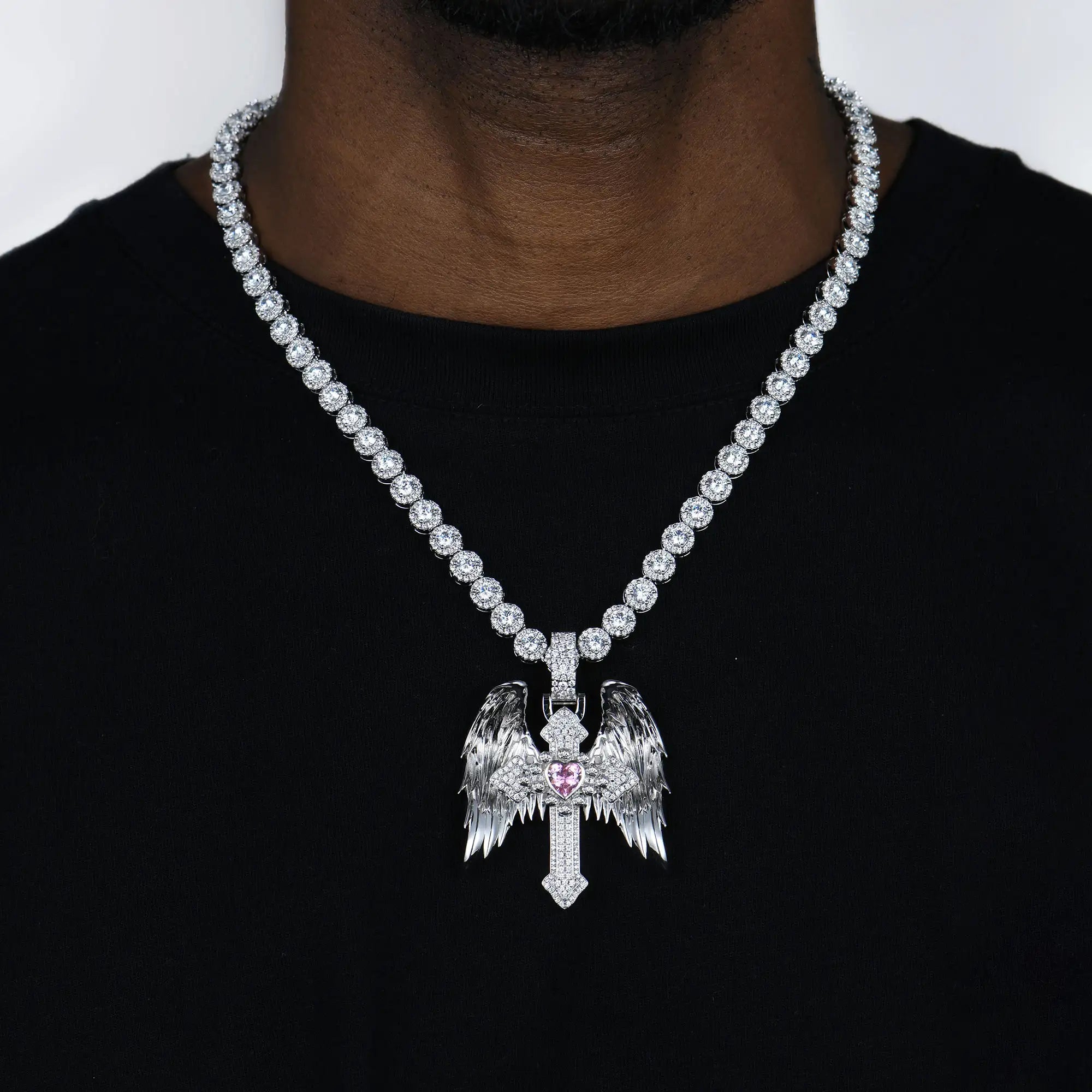 Guardian Wings Cross Pendant - Medium