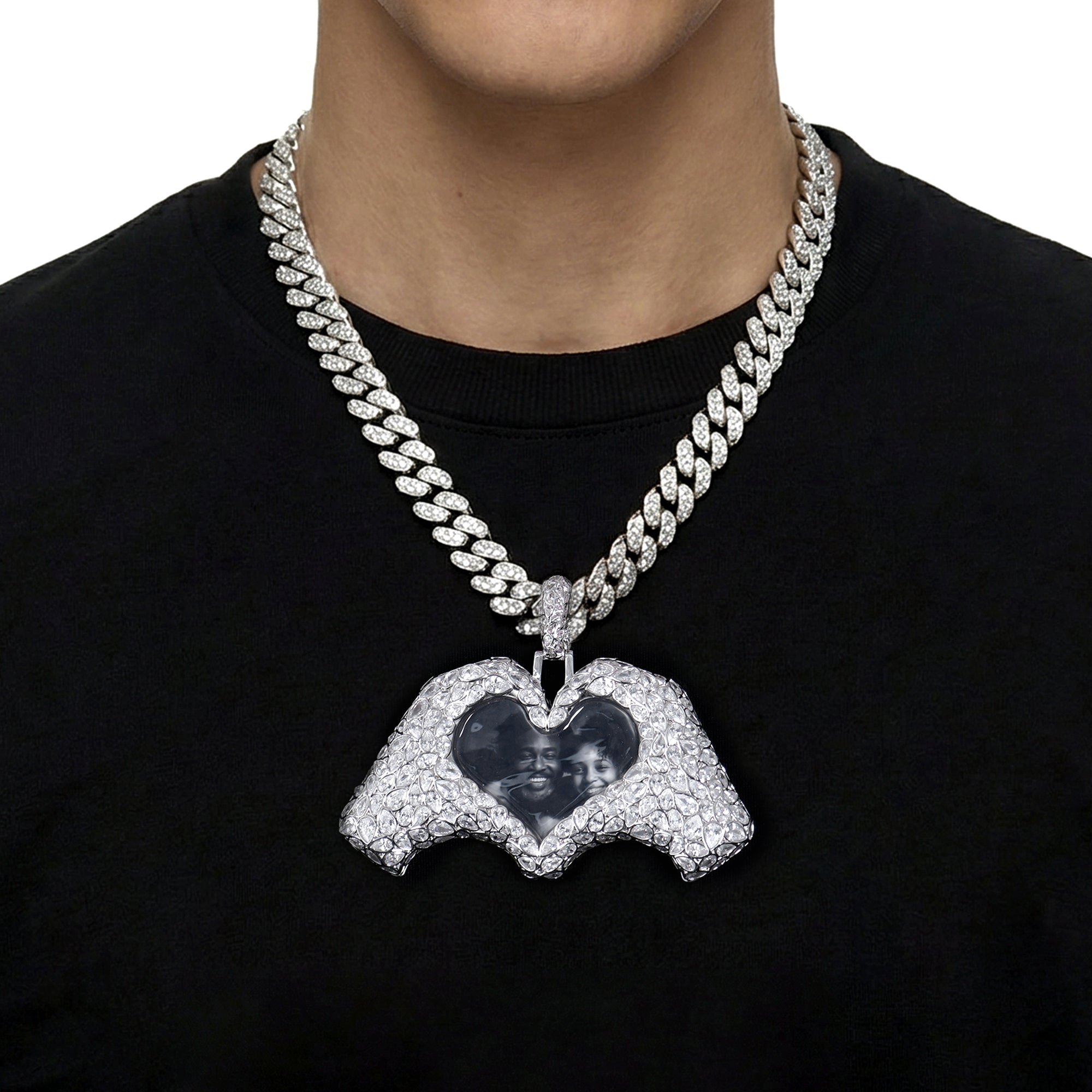 Heart-Shaped Intricate Cut Inlay Pendant