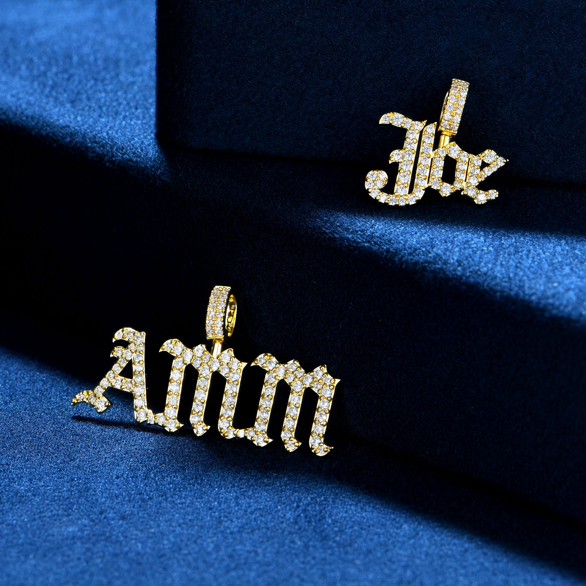 Custom Old English Font Pendant - 12mm Height