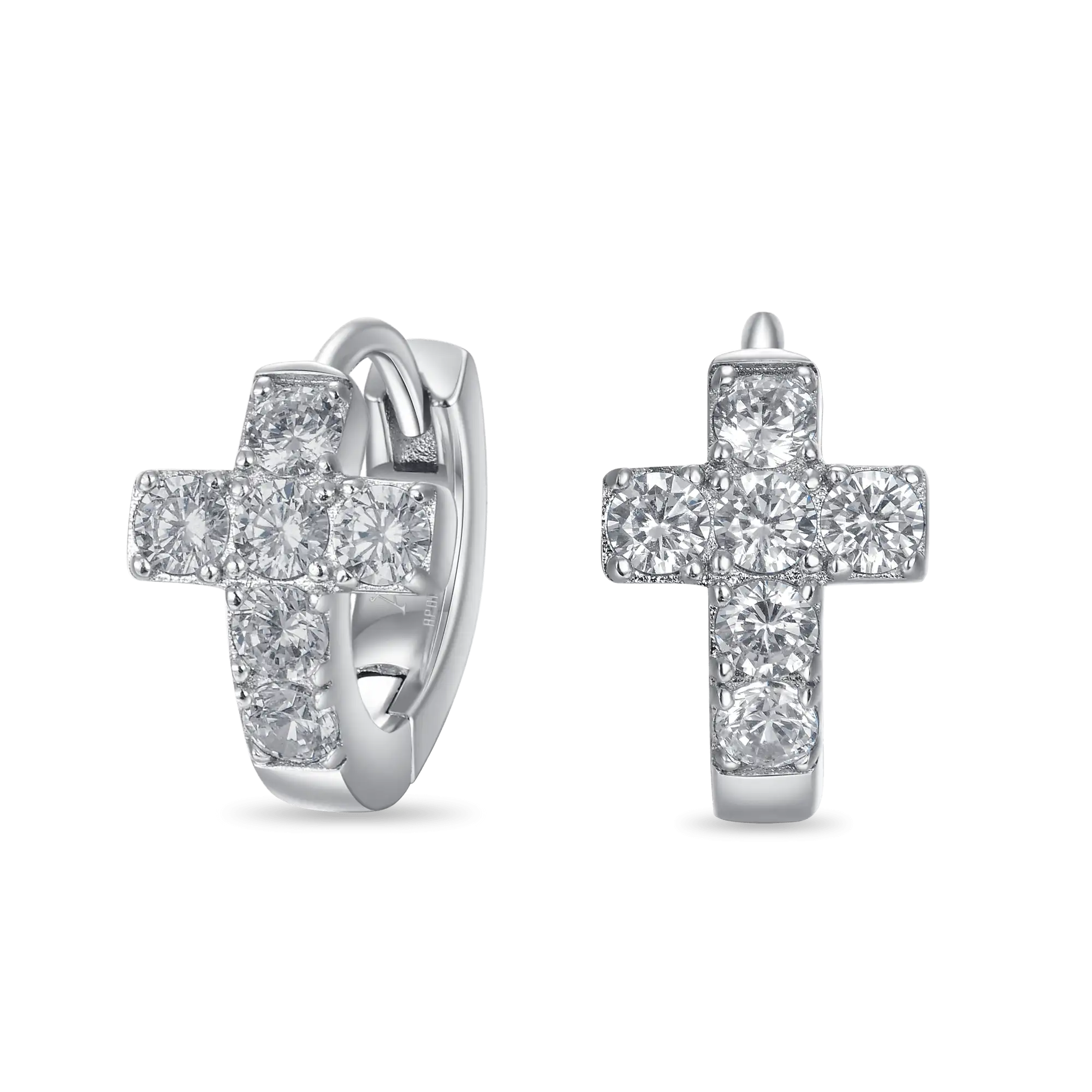 Women's Cross Hoop Earrings - Pair