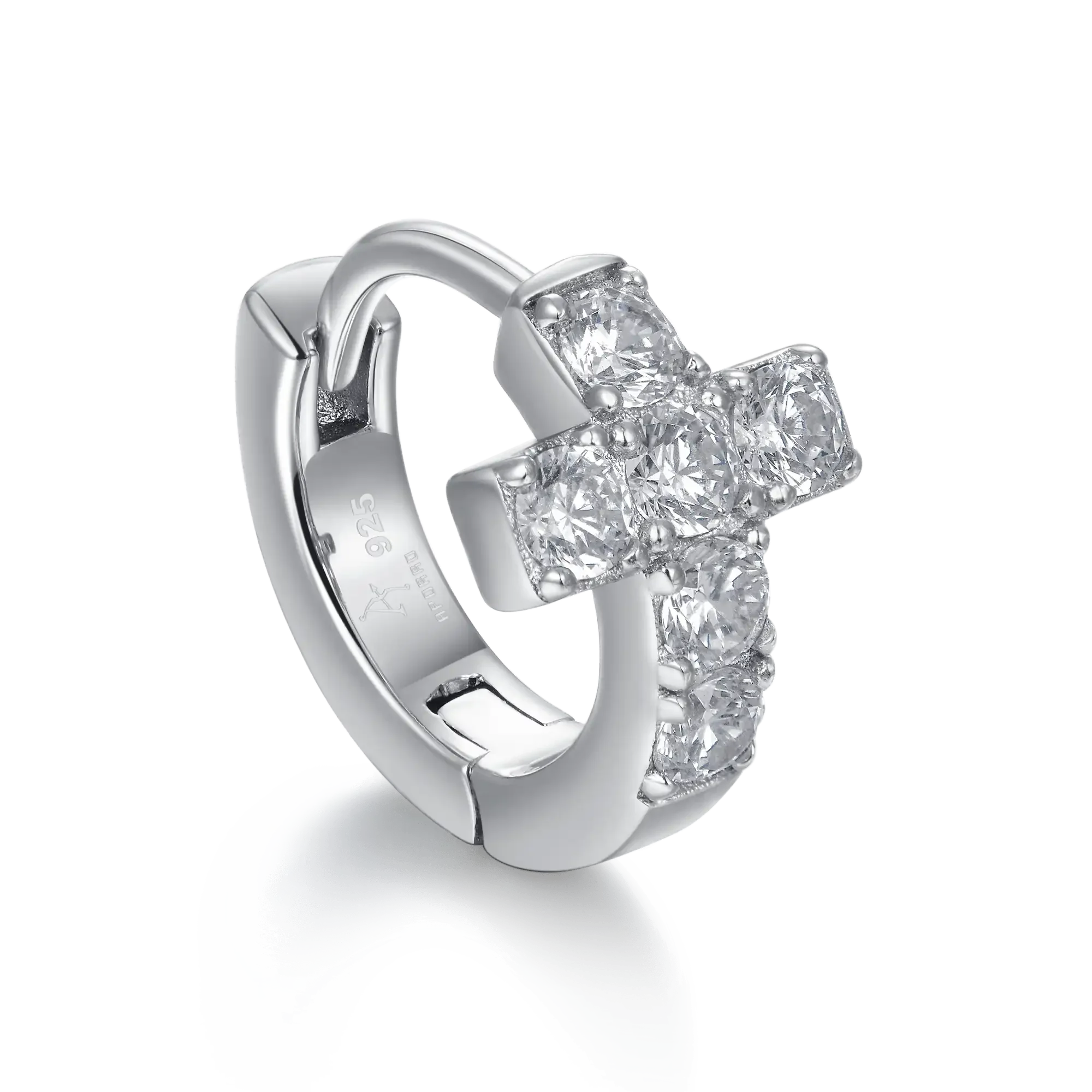 Women's Cross Hoop Earrings - Pair