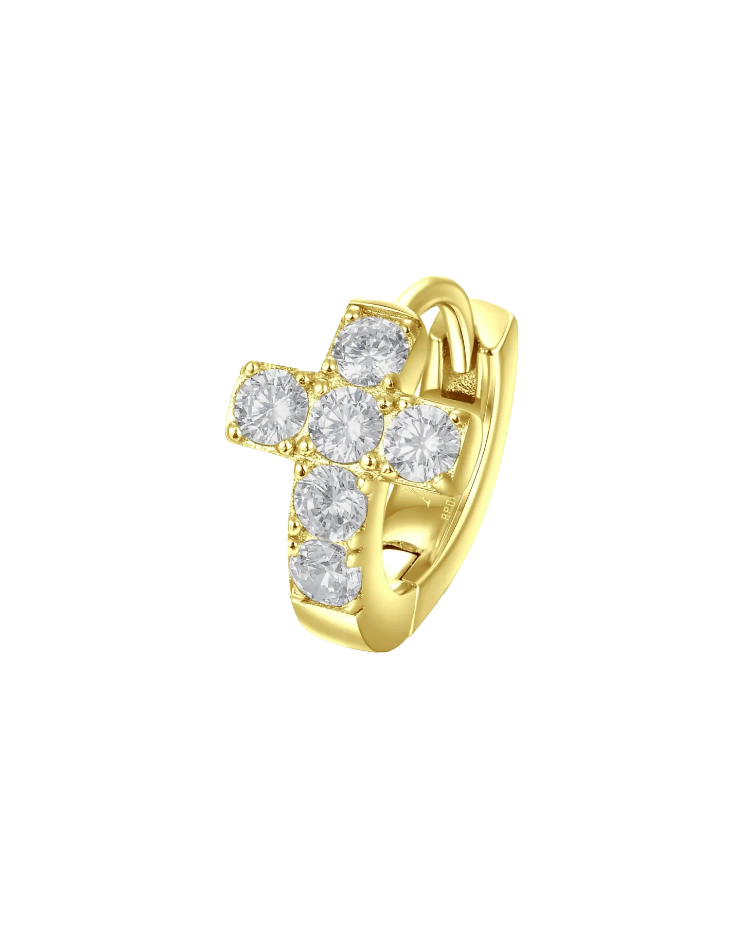 Single Cross Hoop Earring
