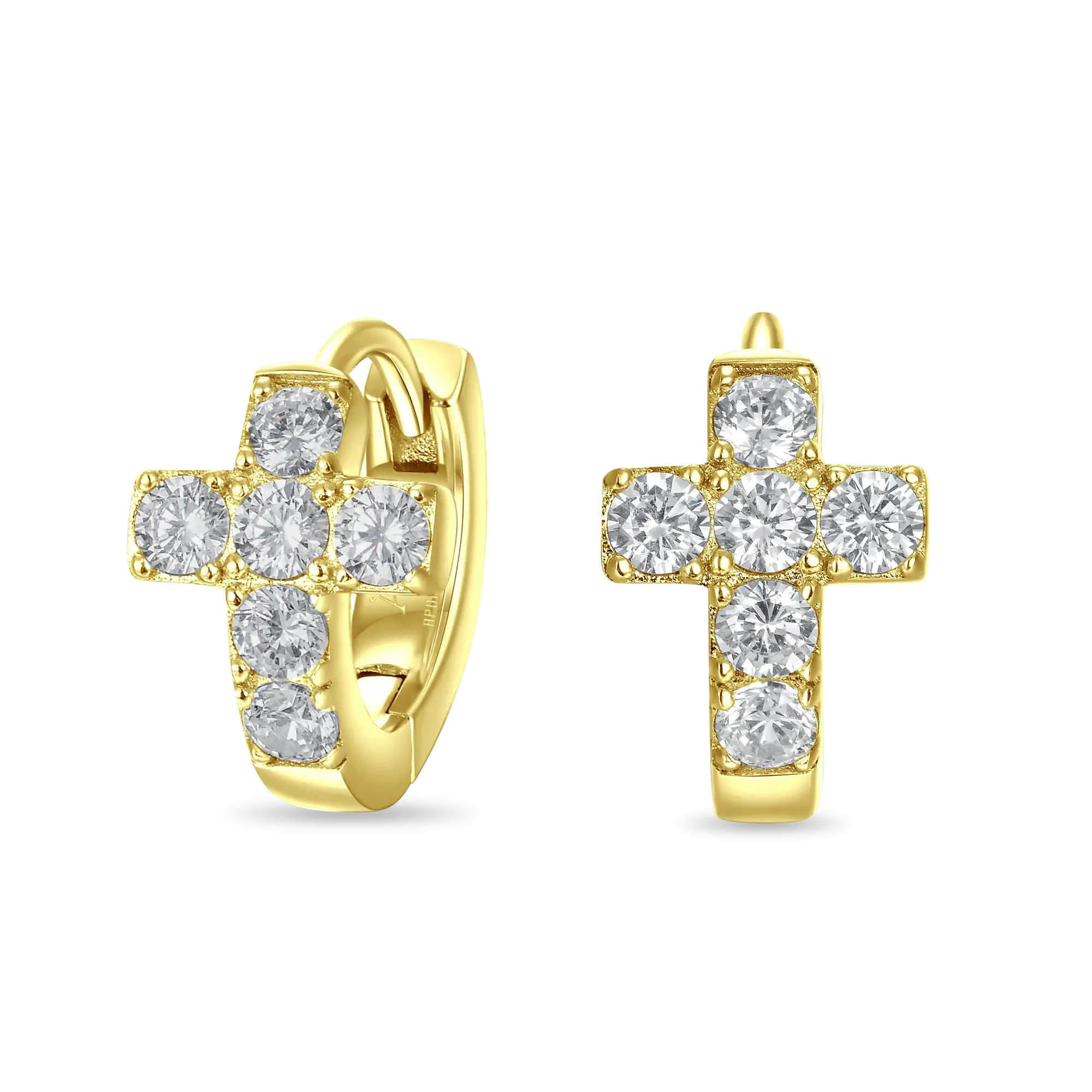 S925 Cross Hoop Earrings - Pair