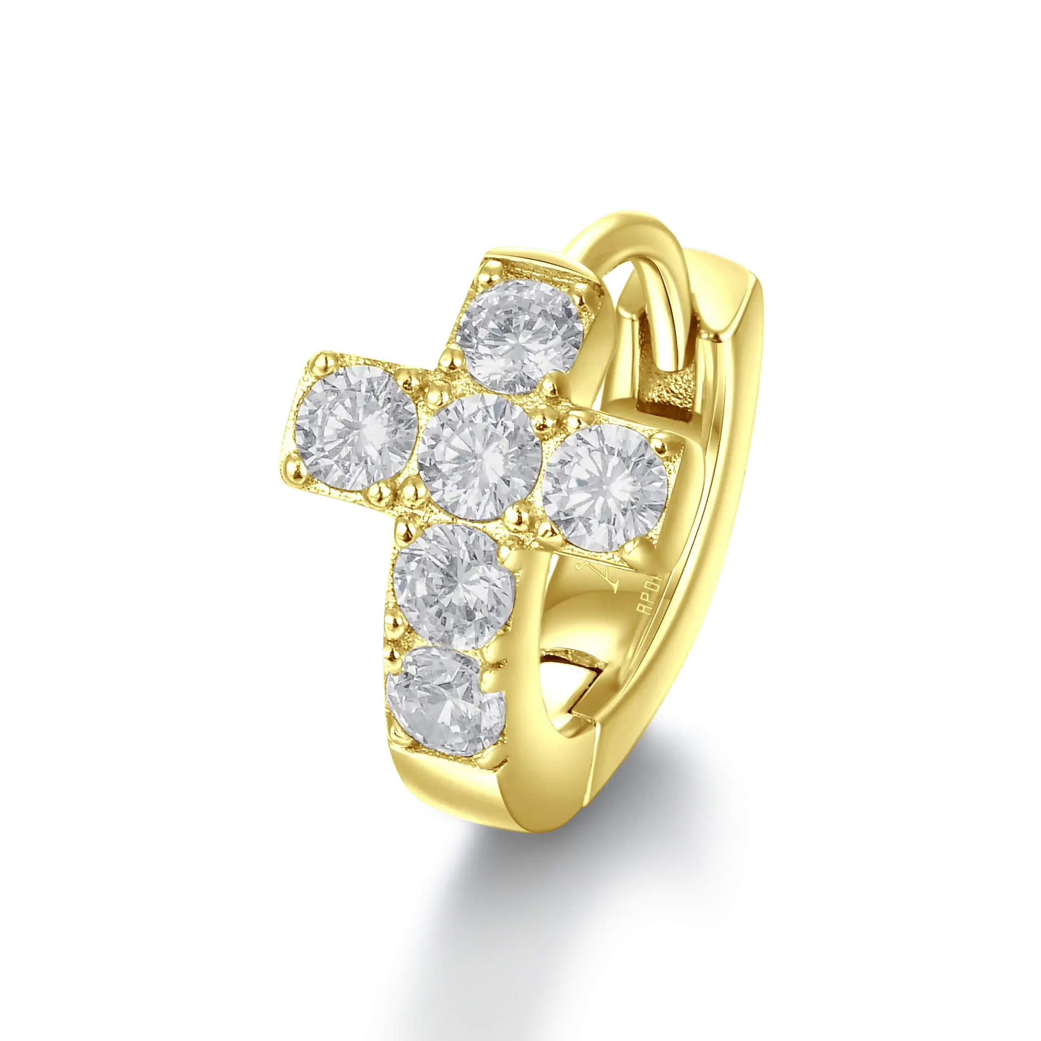 S925 Cross Hoop Earrings - Pair