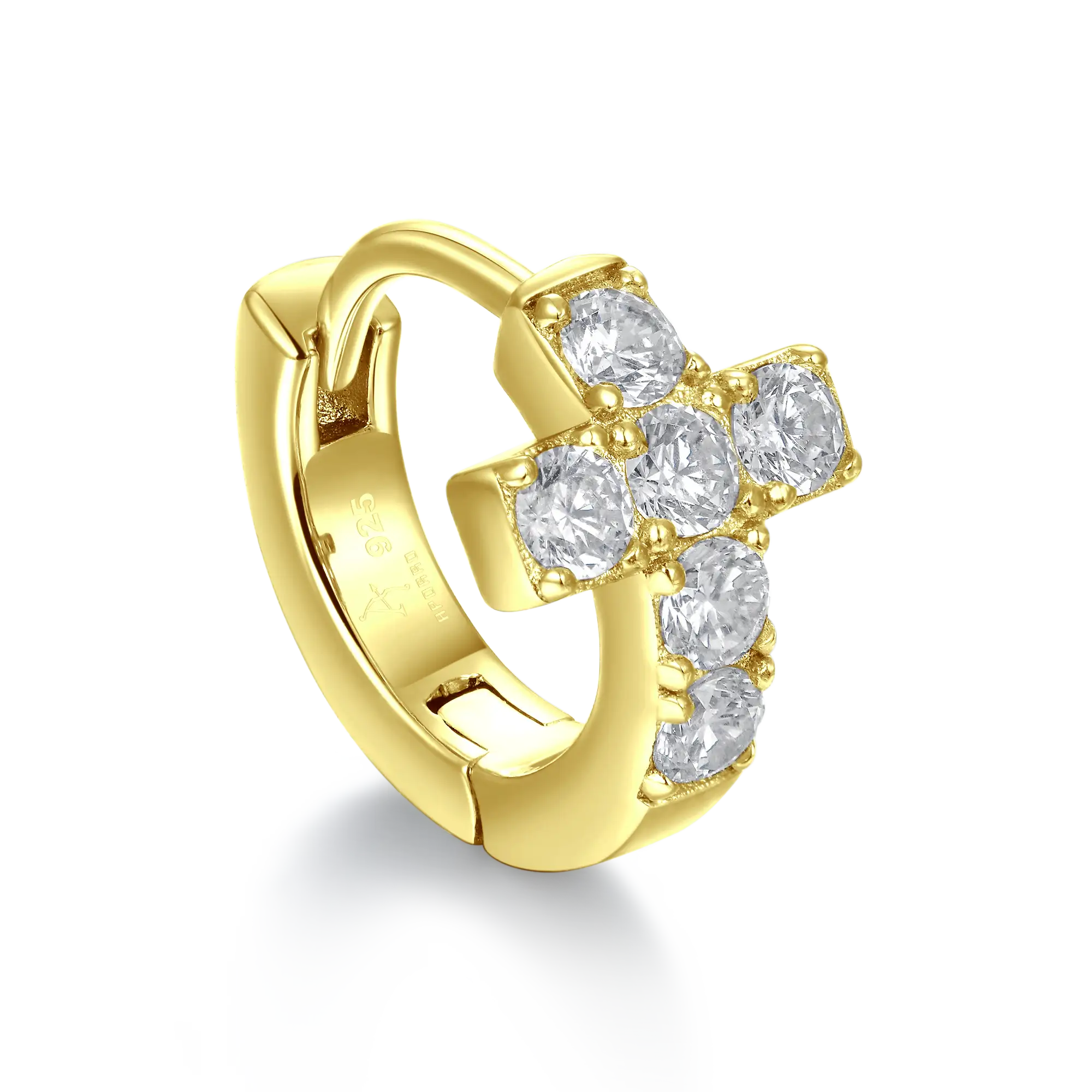 S925 Cross Hoop Earrings - Pair