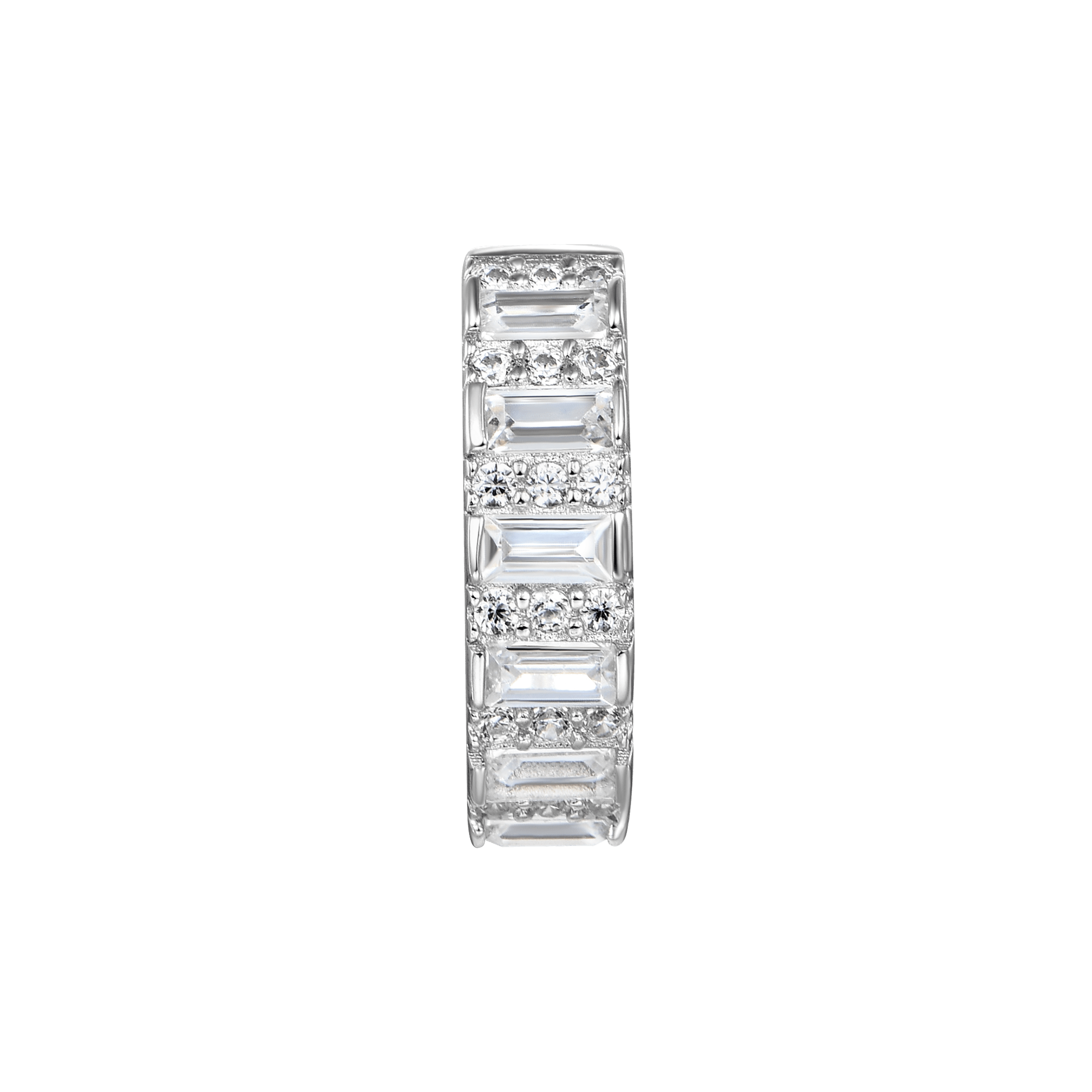 Baguette di moissanite orecchini a cerchio