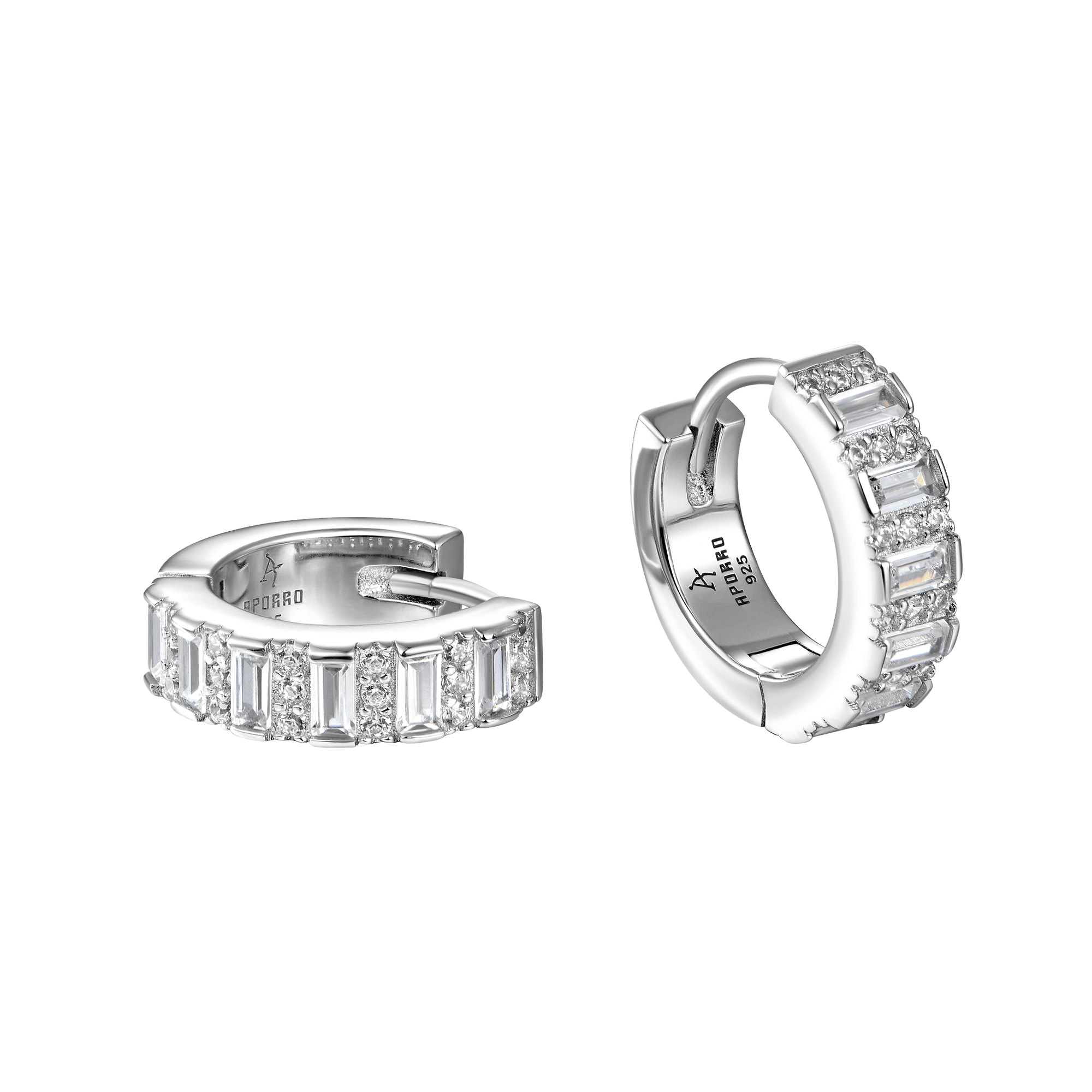 Moissanite S925 Baguettes Hoop Earring