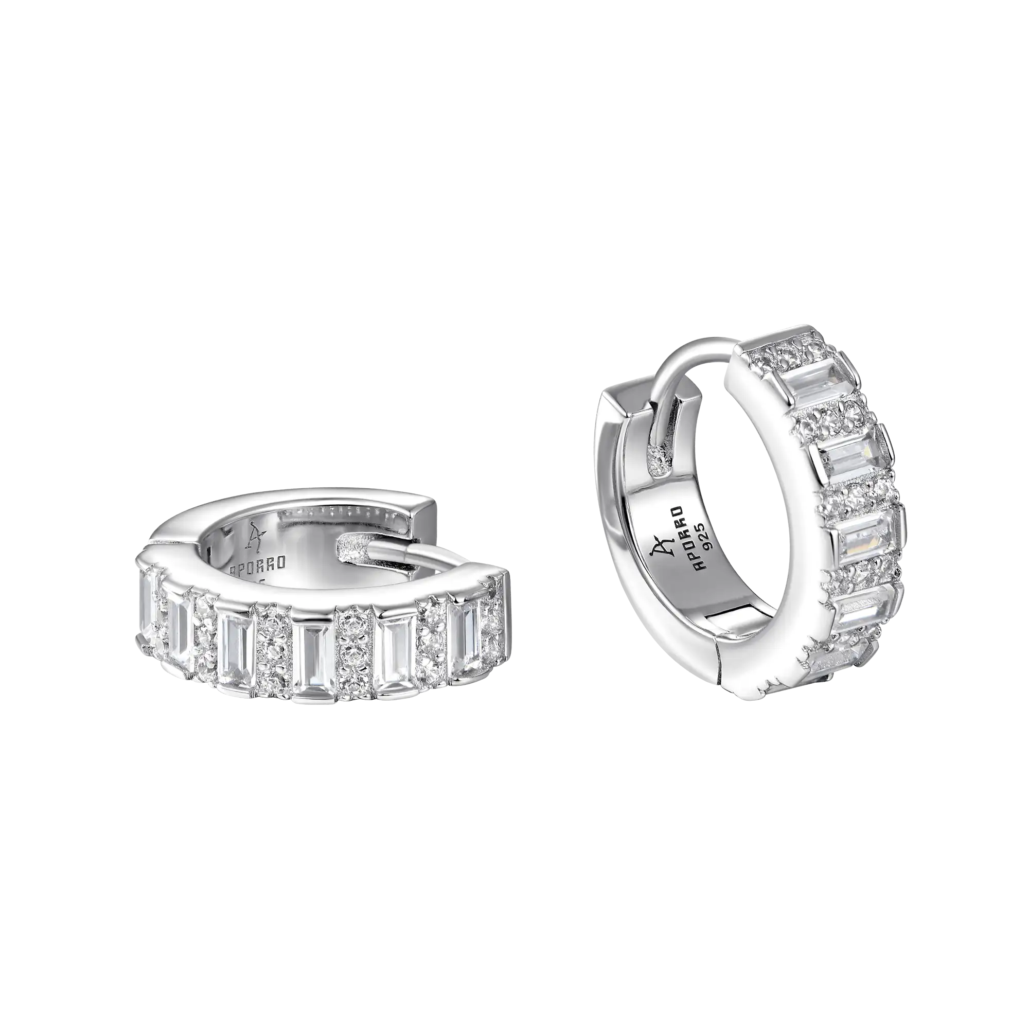 S925 Baguettes Hoop Earring