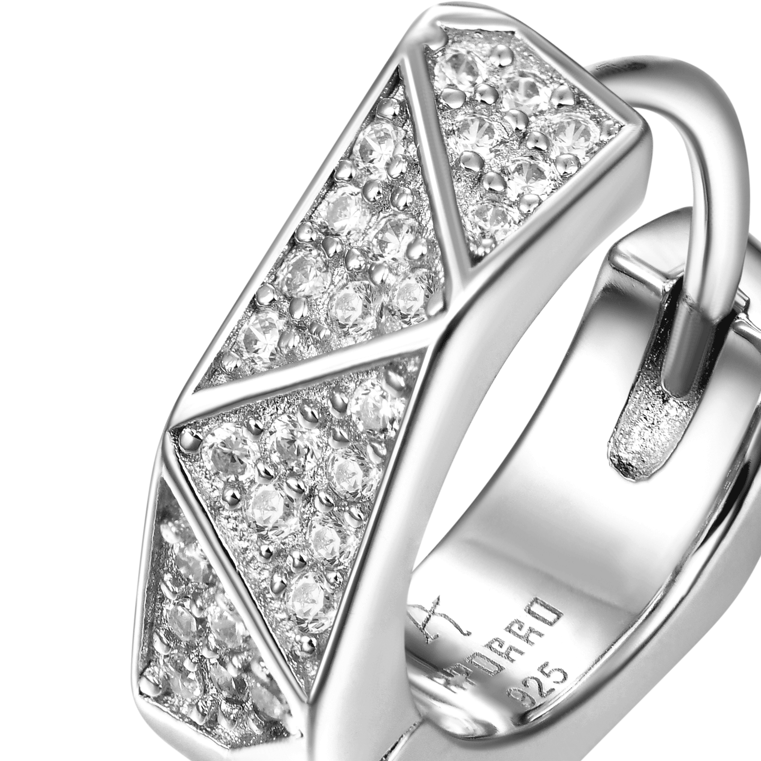 S925 Pyramid Hoop Earrings