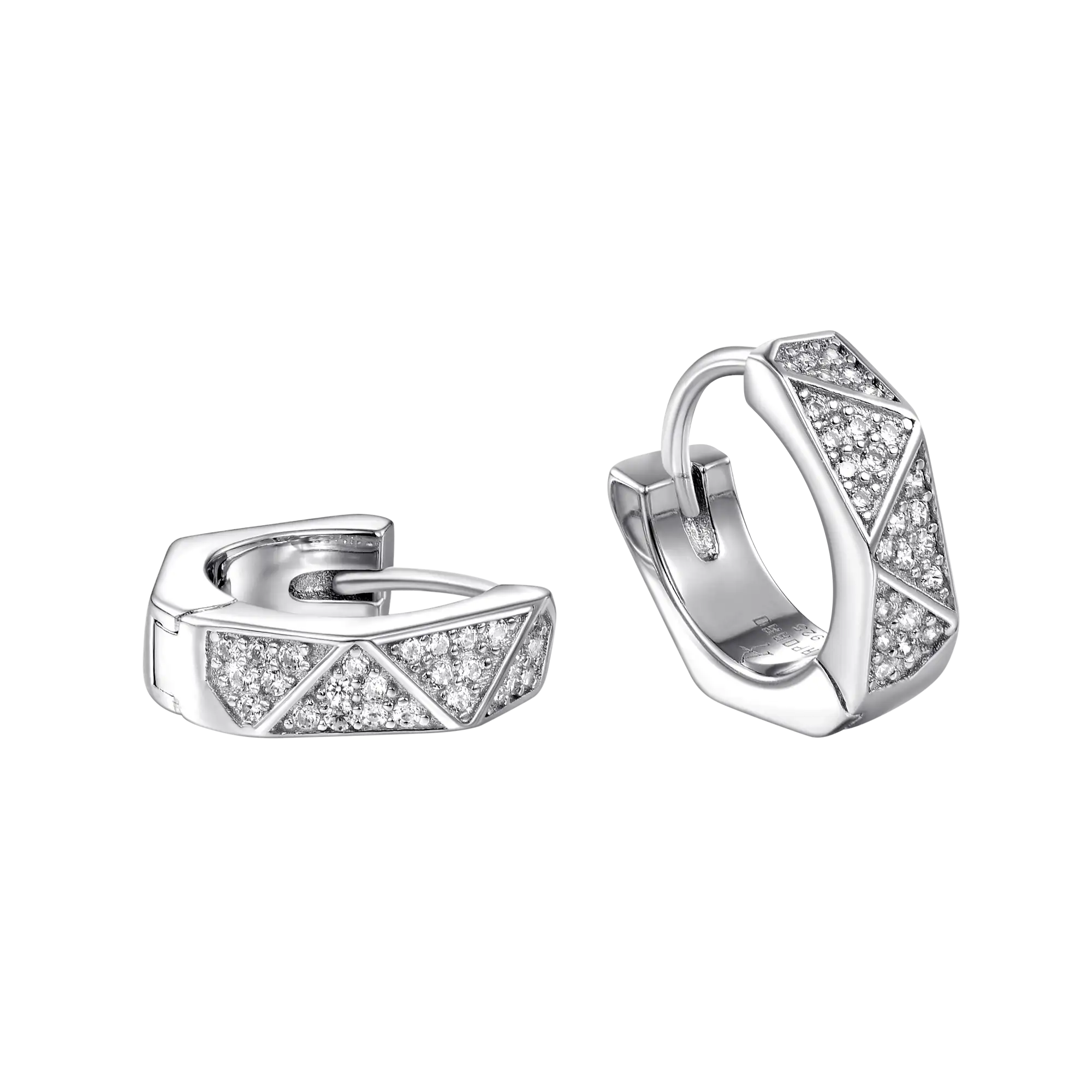 S925 Pyramid Hoop Earrings