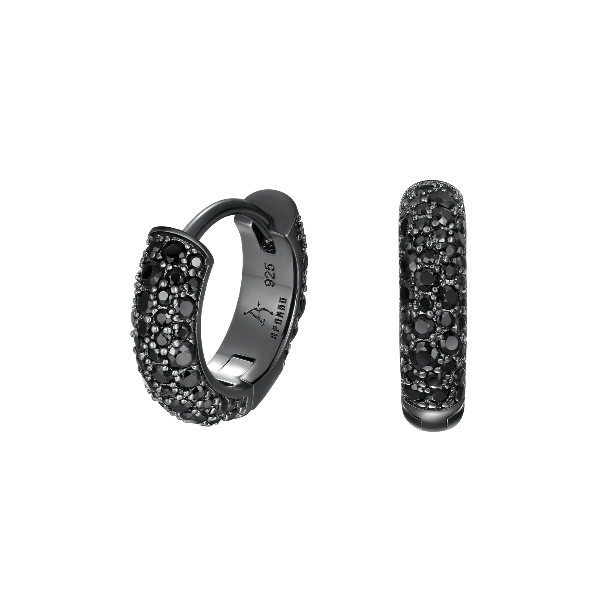 Moissanite Round Paved Hoop Earrings