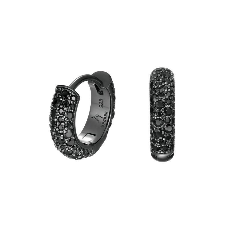 Round Paved Hoop Moissanite Earring - Trendy Diamond Hoop Earrings - APORRO