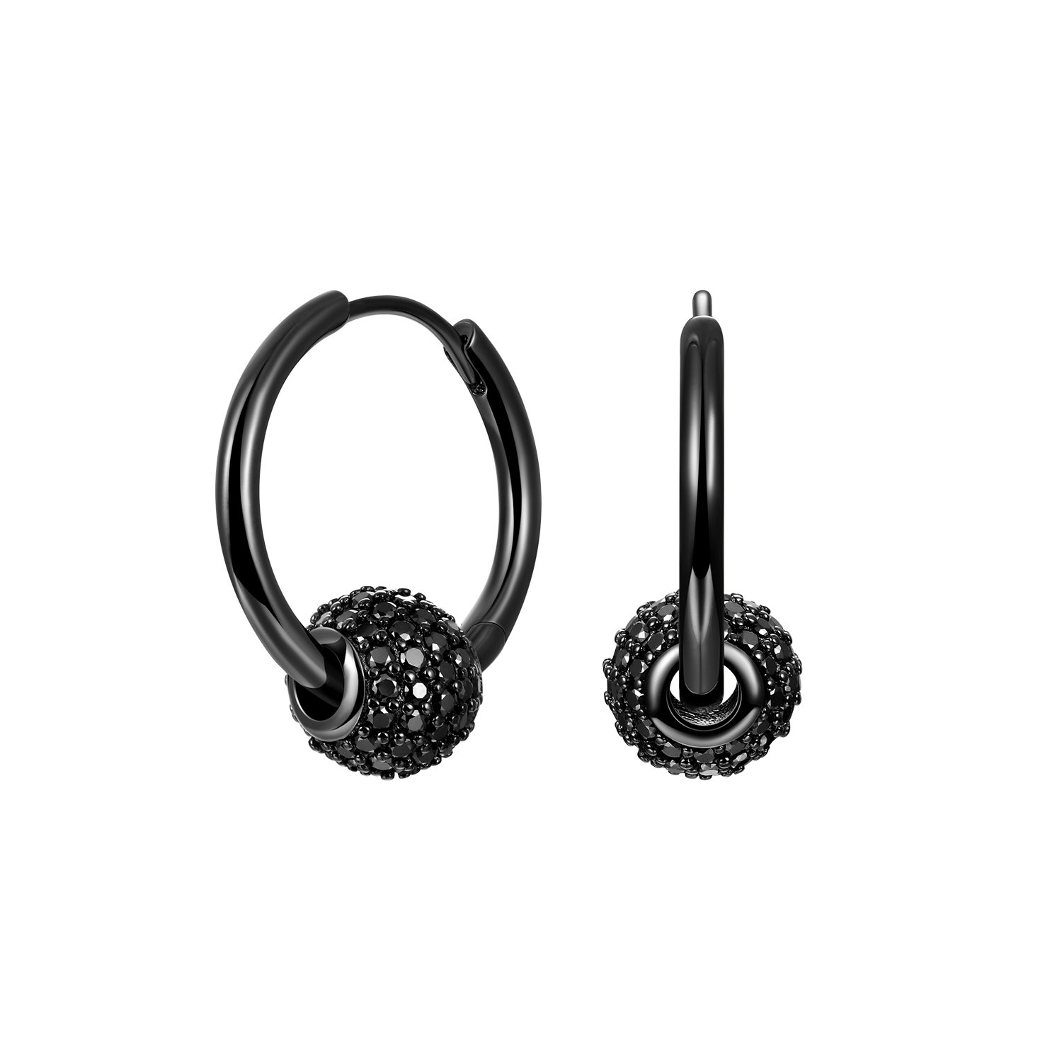 Women's Ball Hoop Earrings - Pair