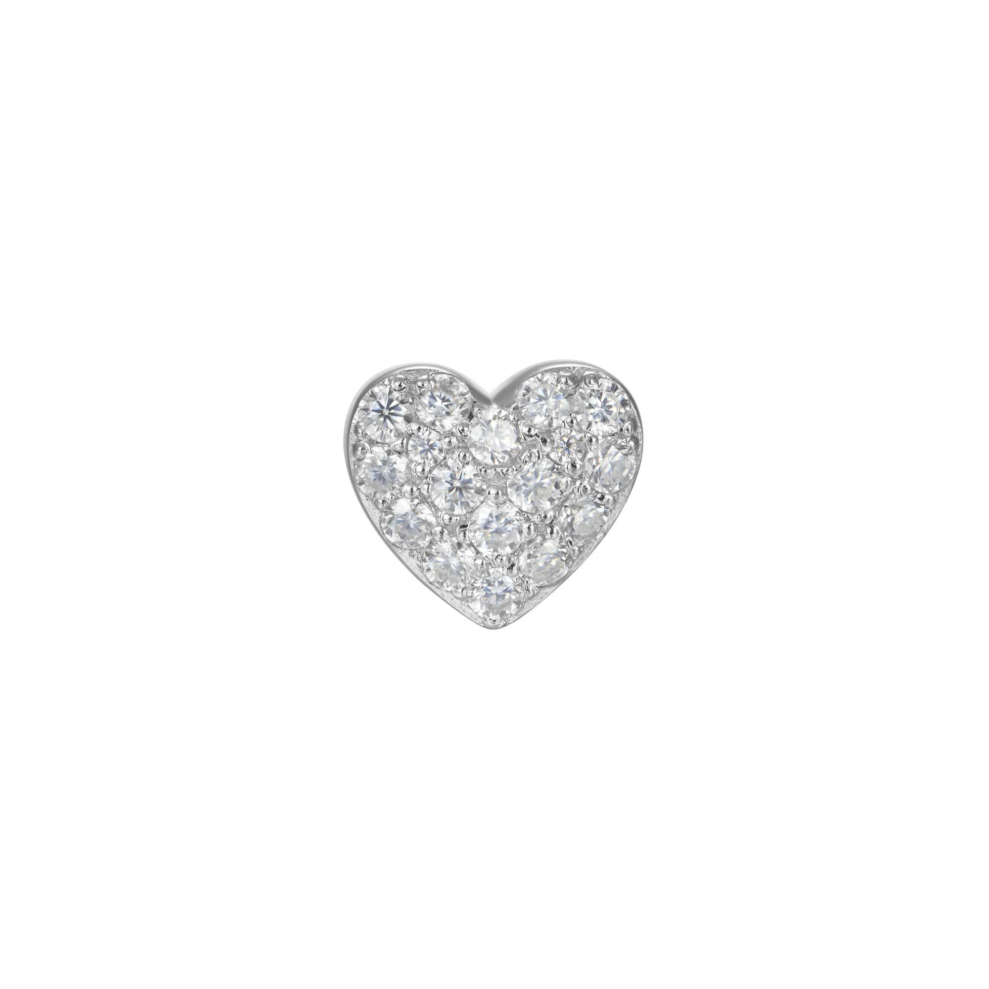 Missanite Heart Shape Stud Earge-Single