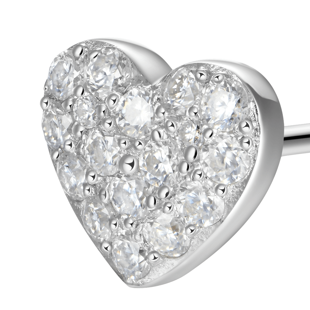 Missanite Heart Shape Stud Earge-Single