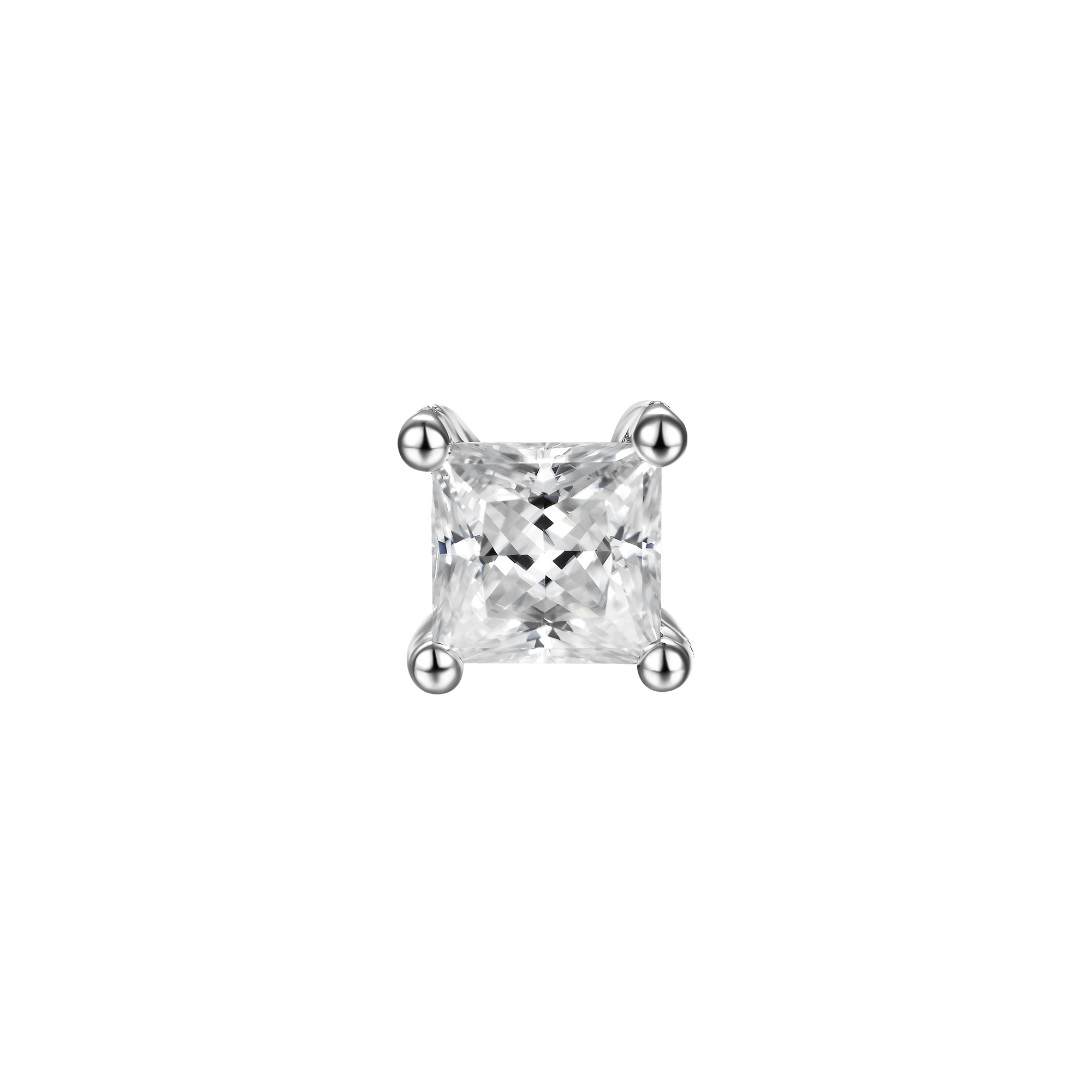 Moissanite Princess Stud Ohrring