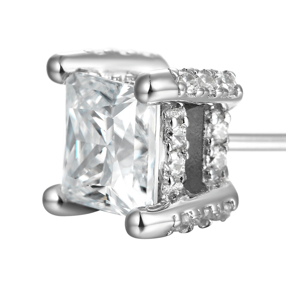 Moissanite S925 Princess Cut Stud Earring