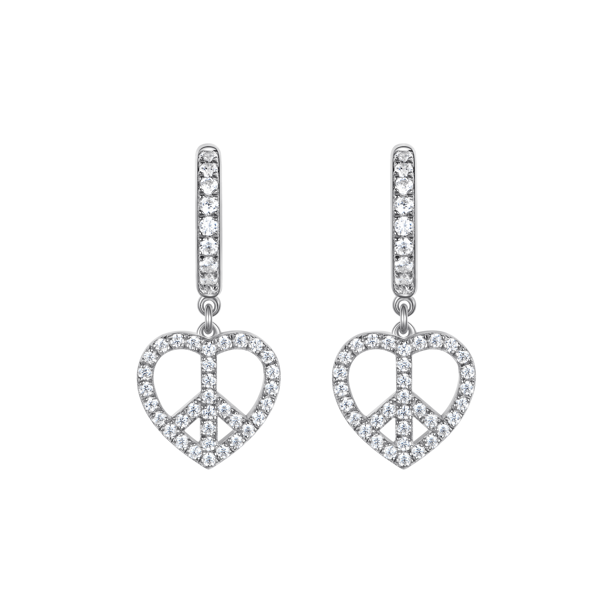Women's APORRO X JHF Peace & Love Dangly Earrings-Pair