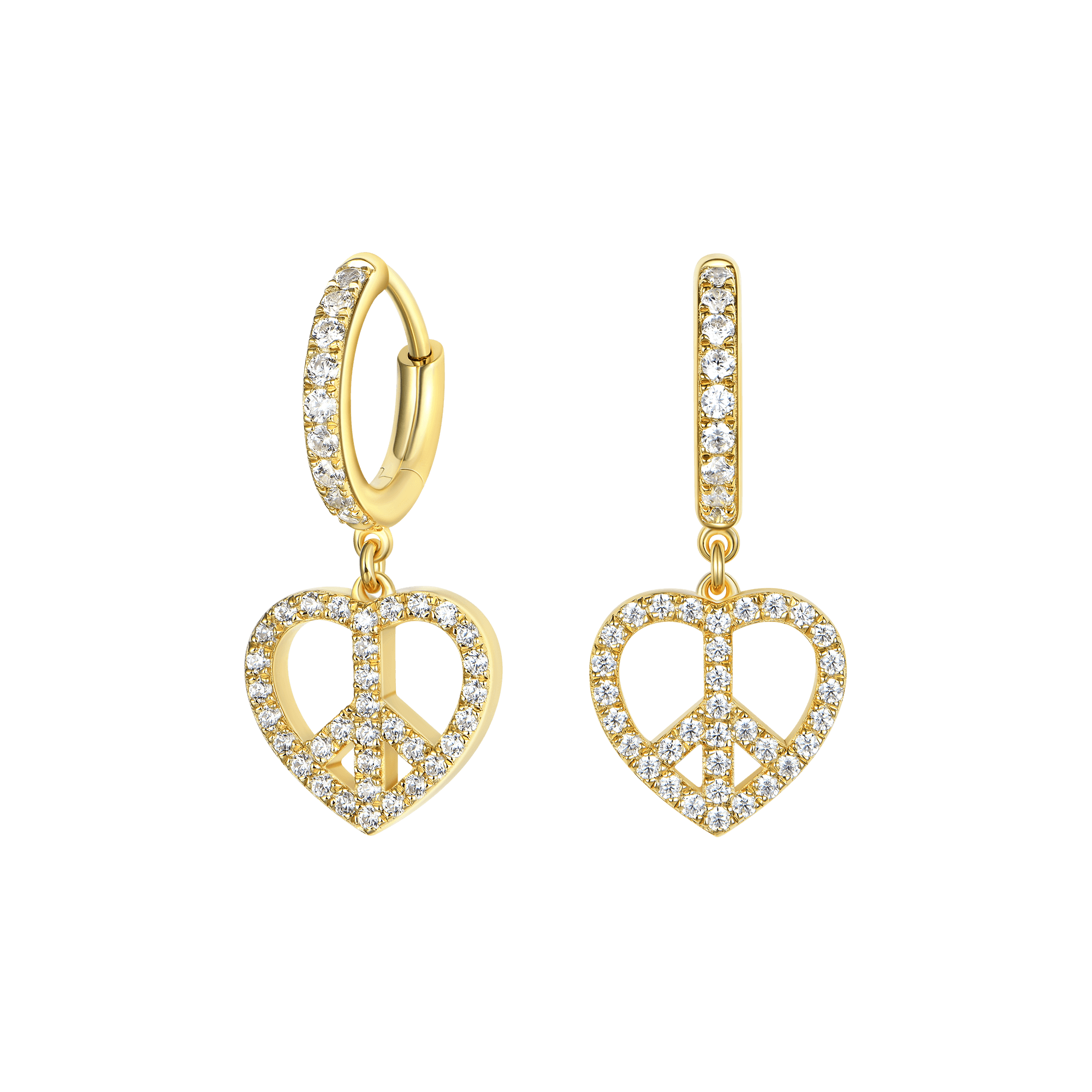 Women's APORRO X JHF Peace & Love Dangly Earrings-Pair