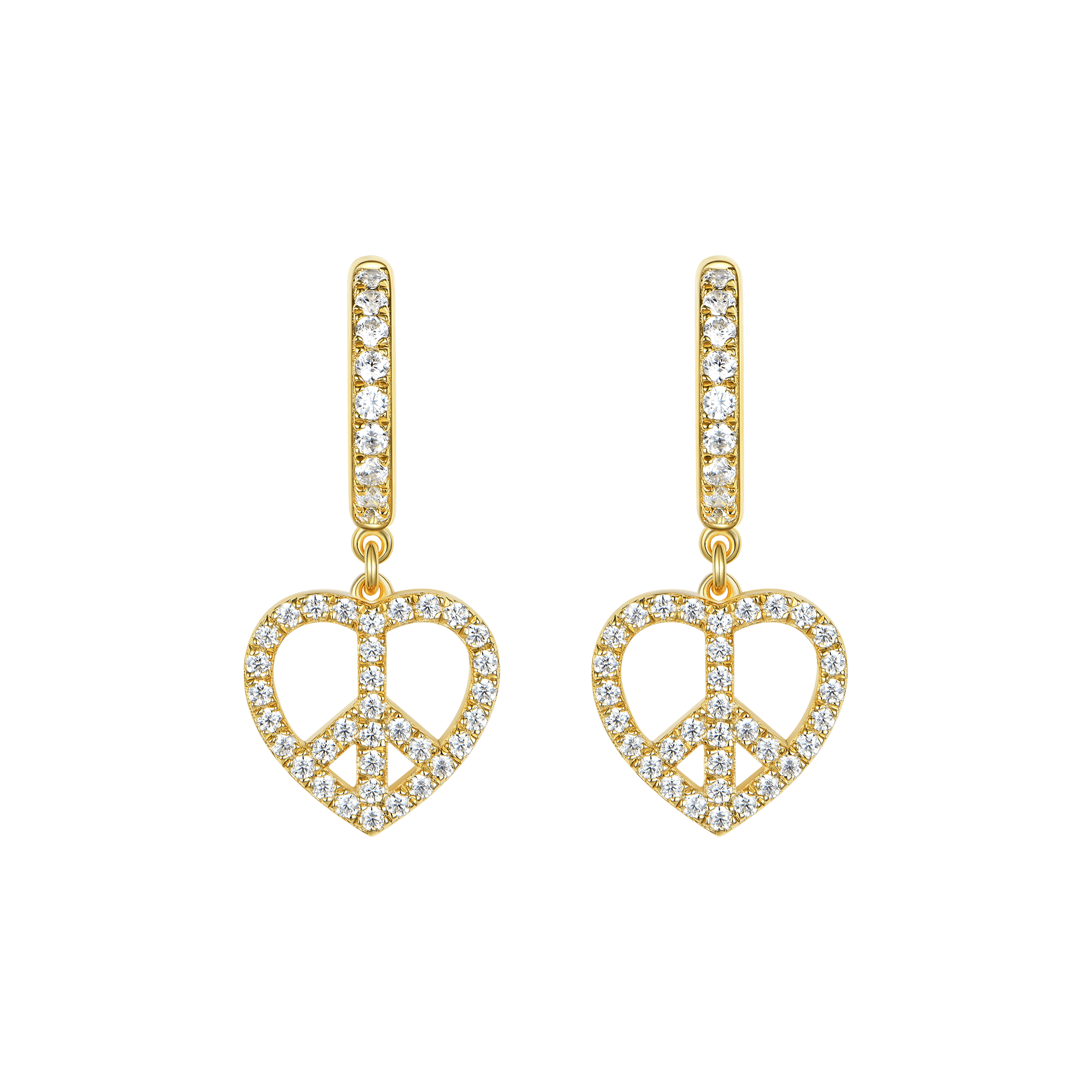 Women's APORRO X JHF Peace & Love Dangly Earrings-Pair