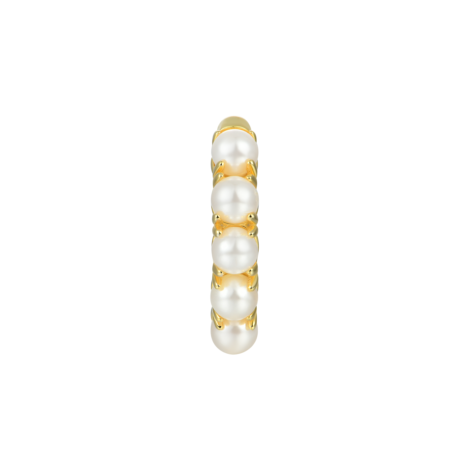 Boucle d'oreille de cerceau perlé de réglage de prongée - célibataire