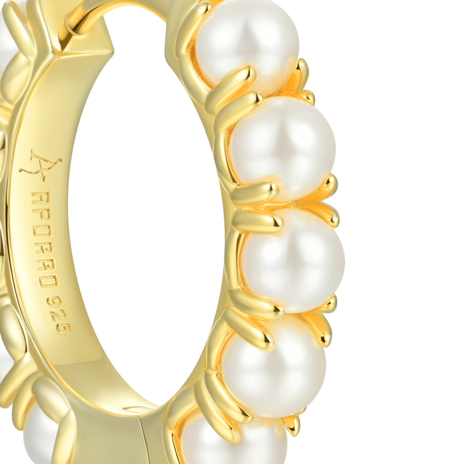 Boucle d'oreille de cerceau perlé de réglage de prongée - célibataire