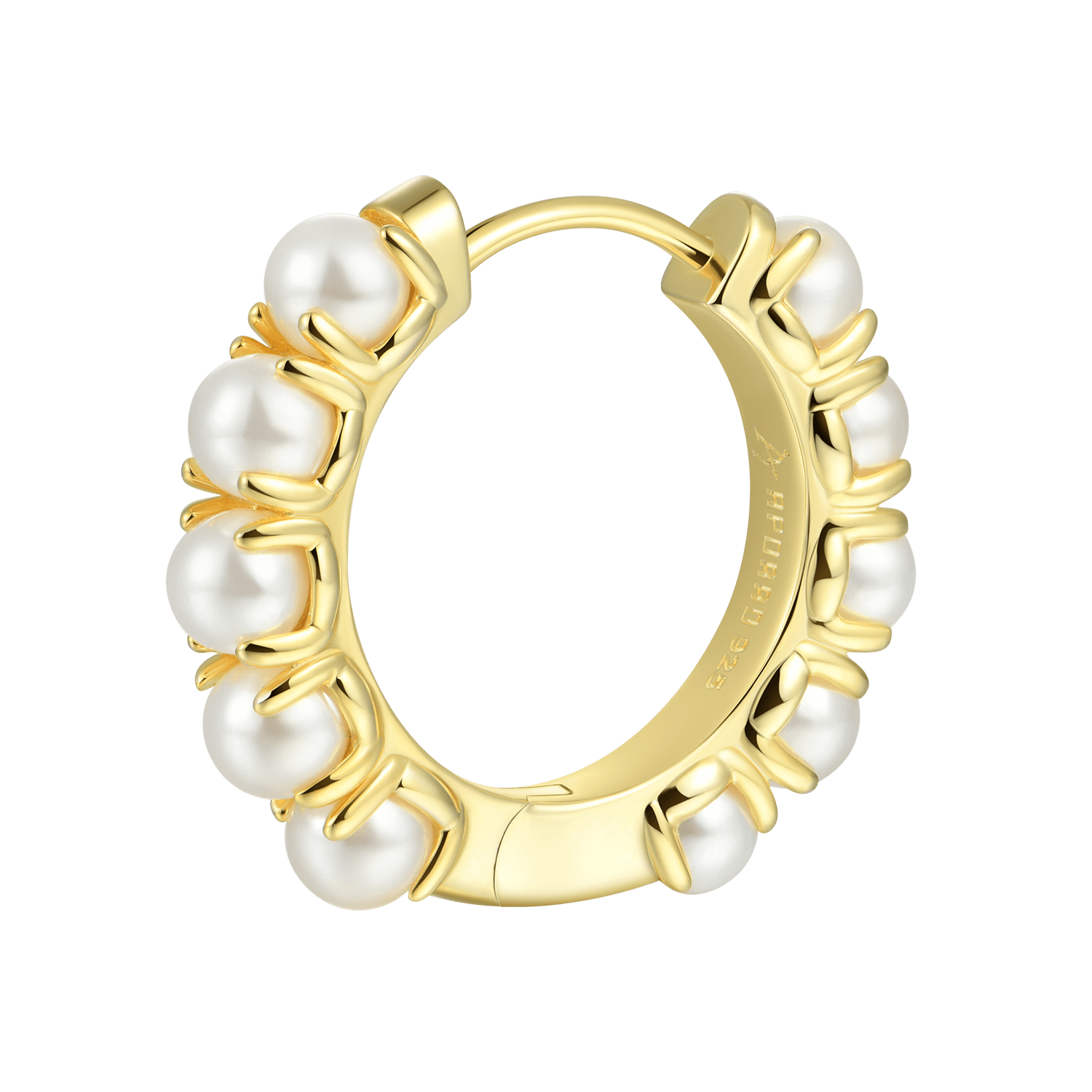 Boucle d'oreille de cerceau perlé de réglage de prongée - célibataire