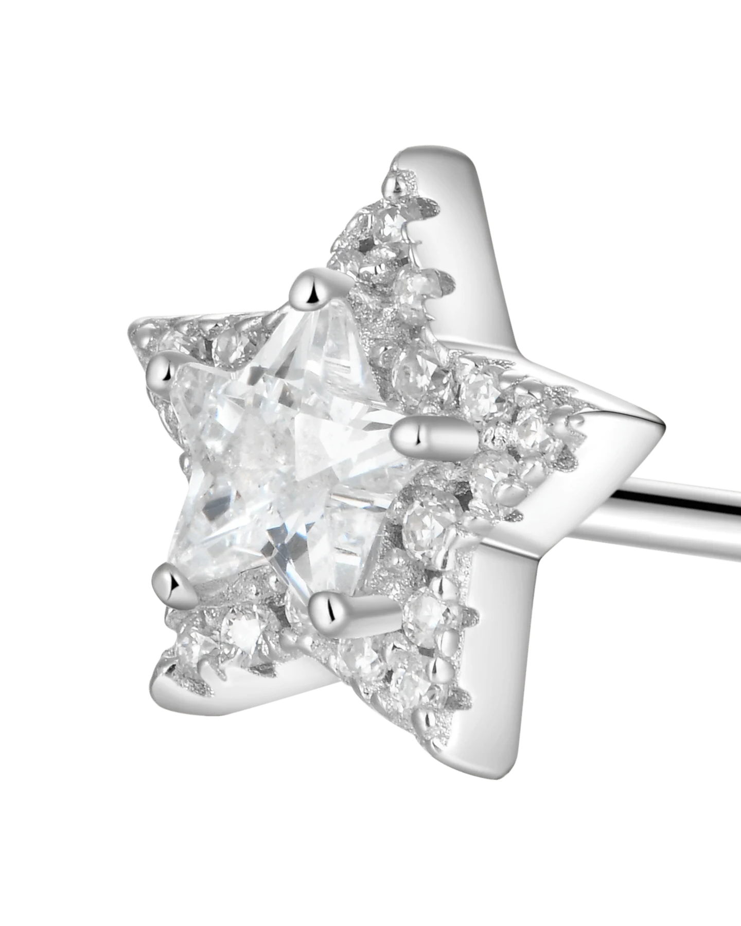Paire de boucles d'oreilles Halo Star S925