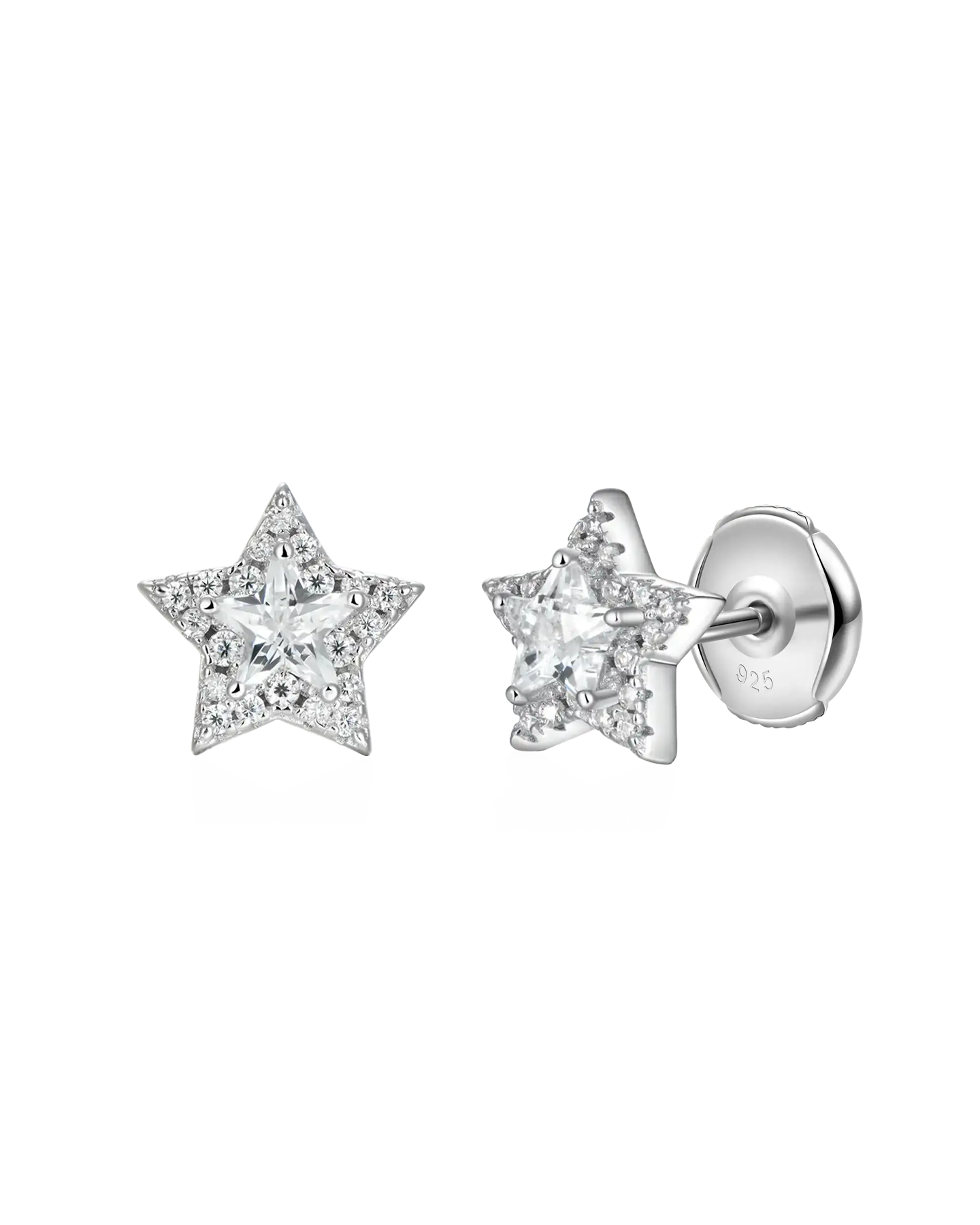 Paire de boucles d'oreilles Halo Star S925