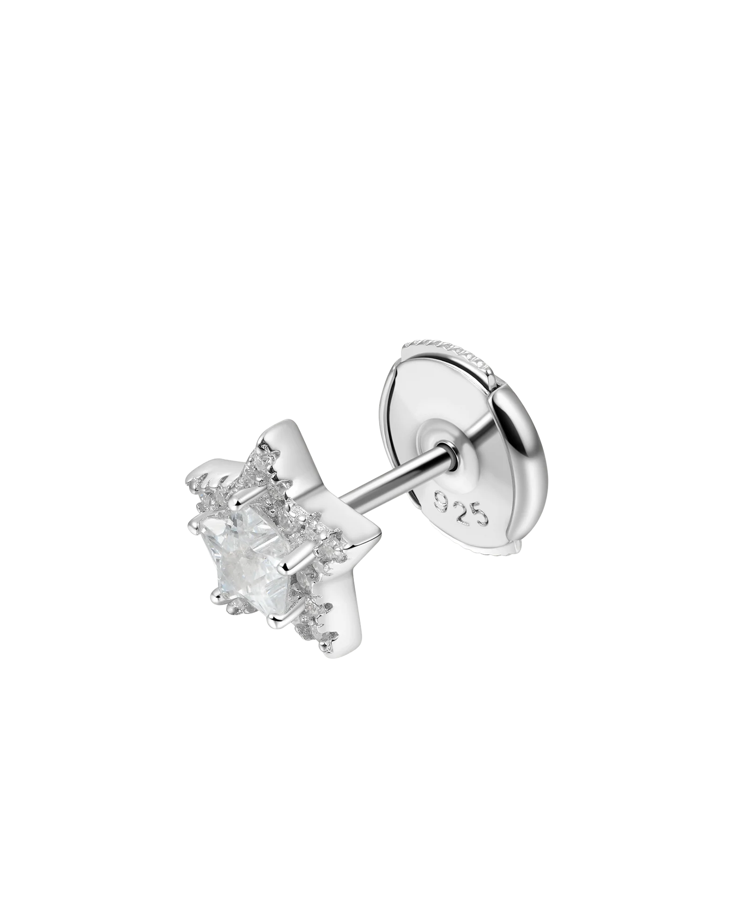 S925 Halo Star Stud Earrings-Pair