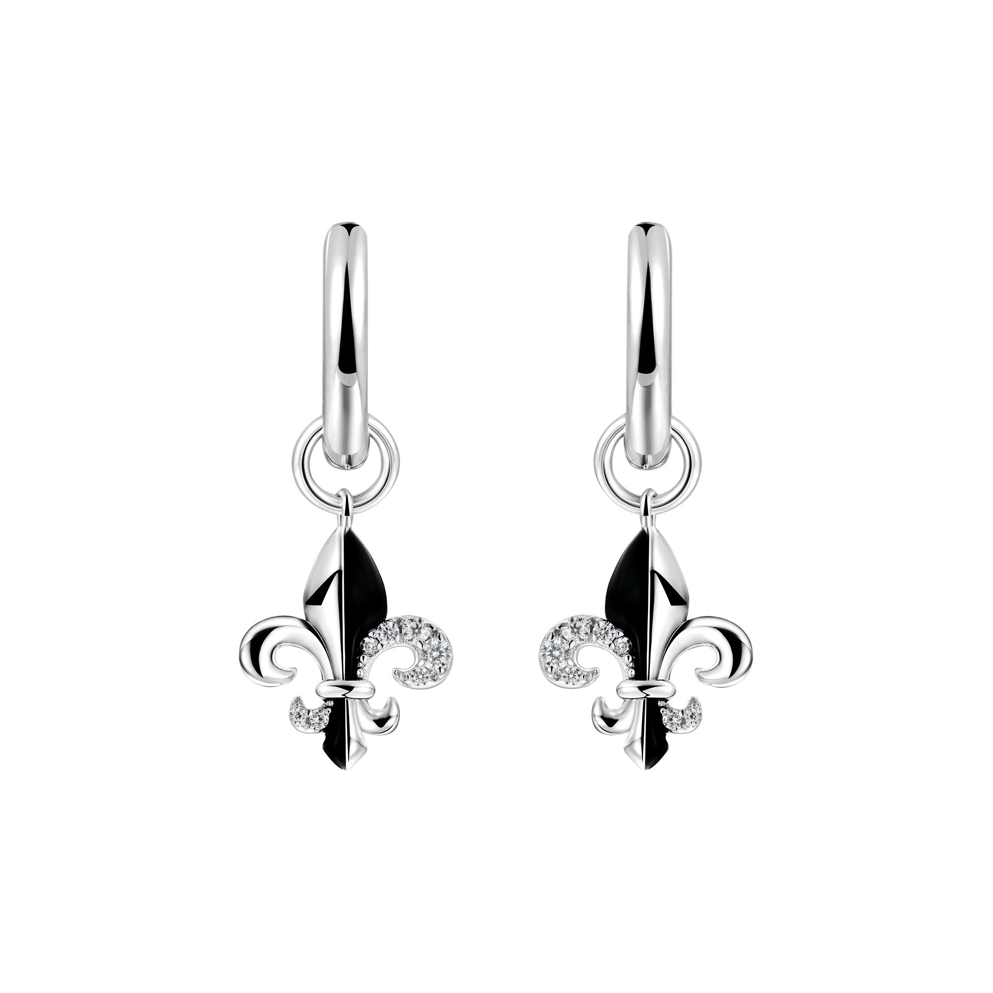 Fleur de Lis Boucle d'oreille Dangly - Single