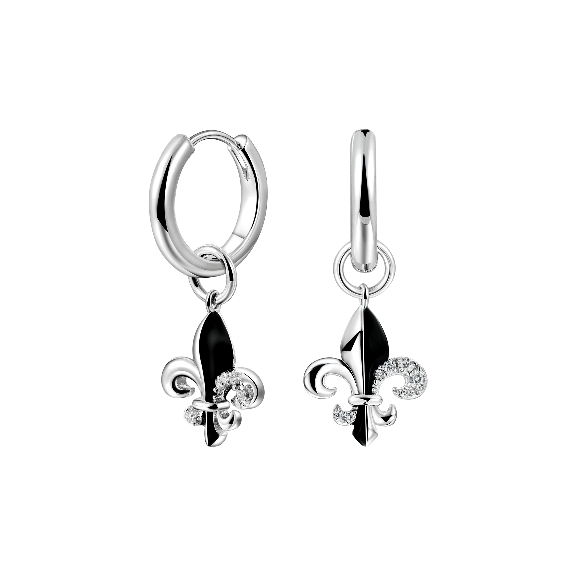 Fleur de Lis Boucle d'oreille Dangly - Single