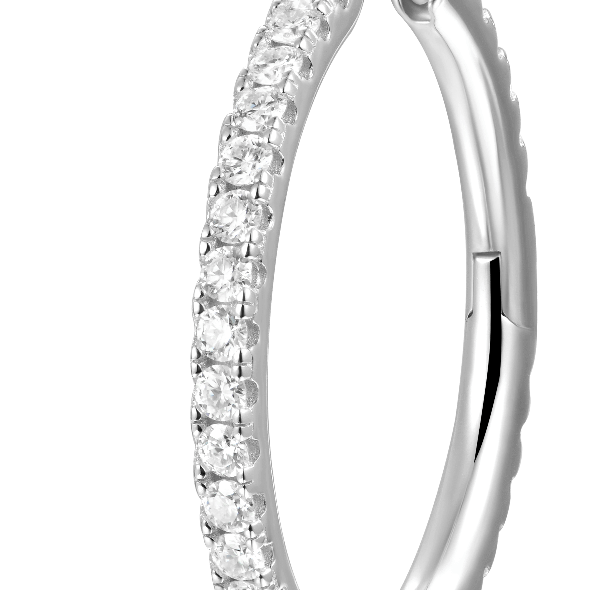 Moissanite One Row Pendientes de aro grandes