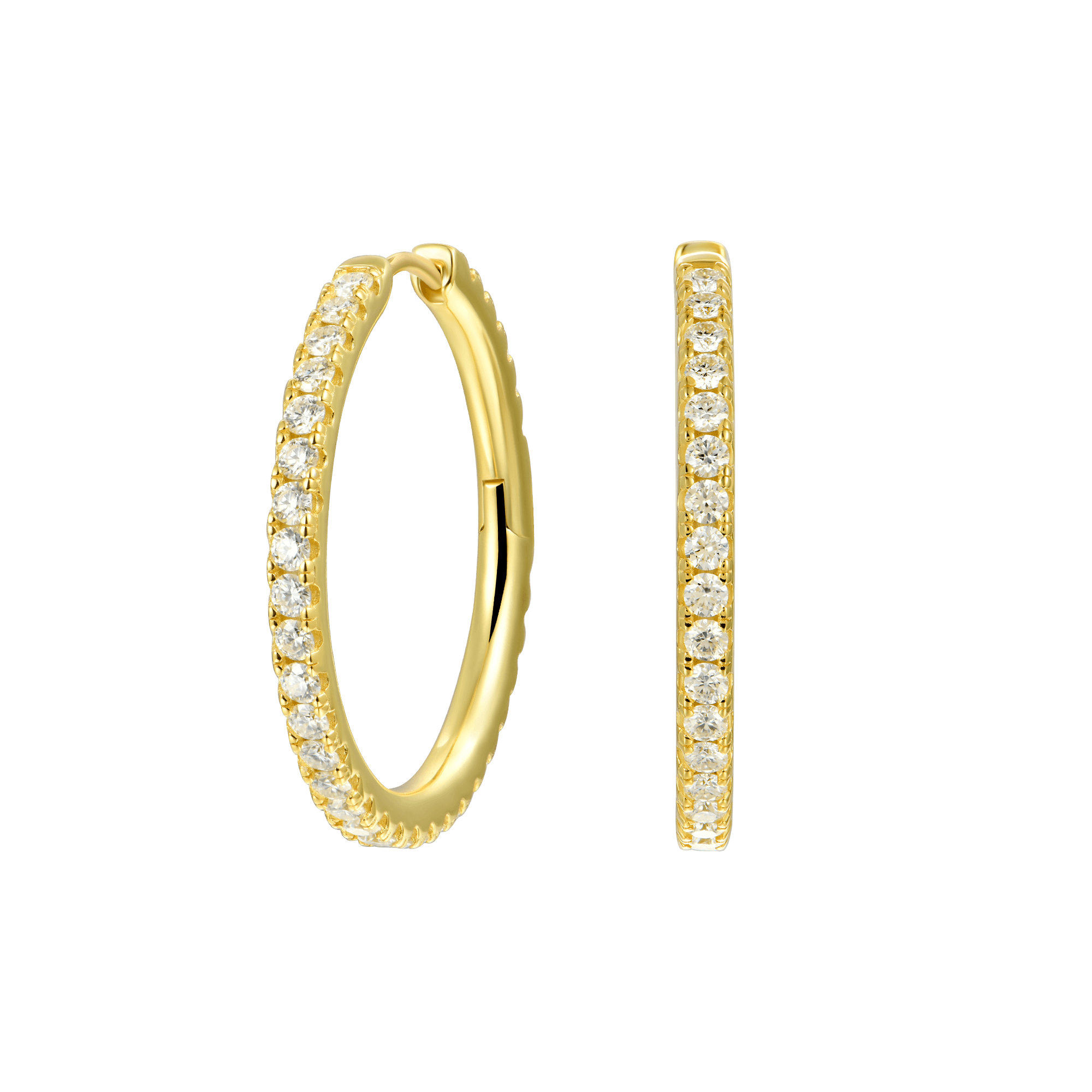 Moissanite One Row Pendientes de aro grandes