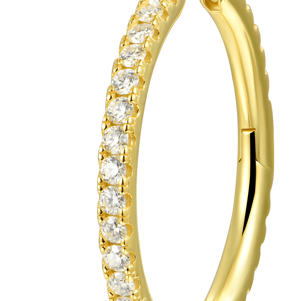 Moissanite One Row Pendientes de aro grandes