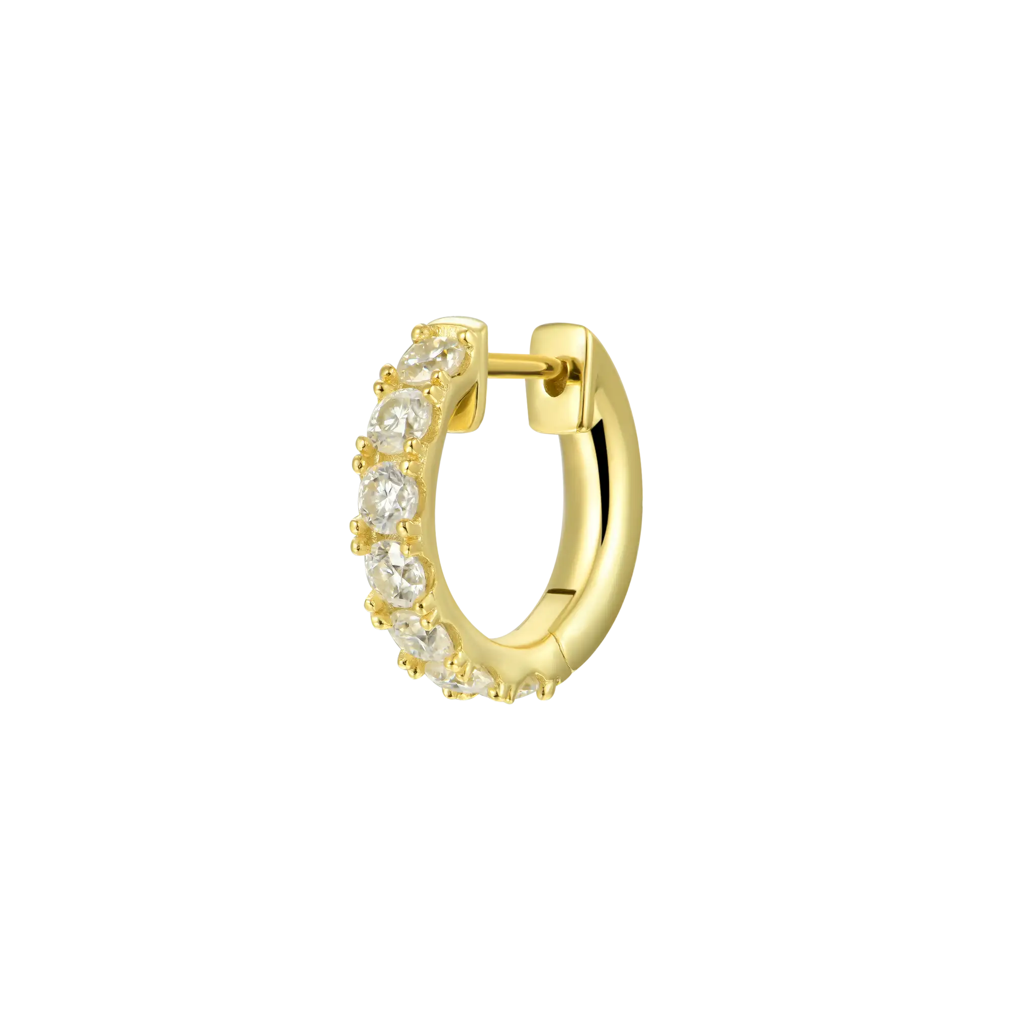 Moissanite S925 Single Row Hoop Earring