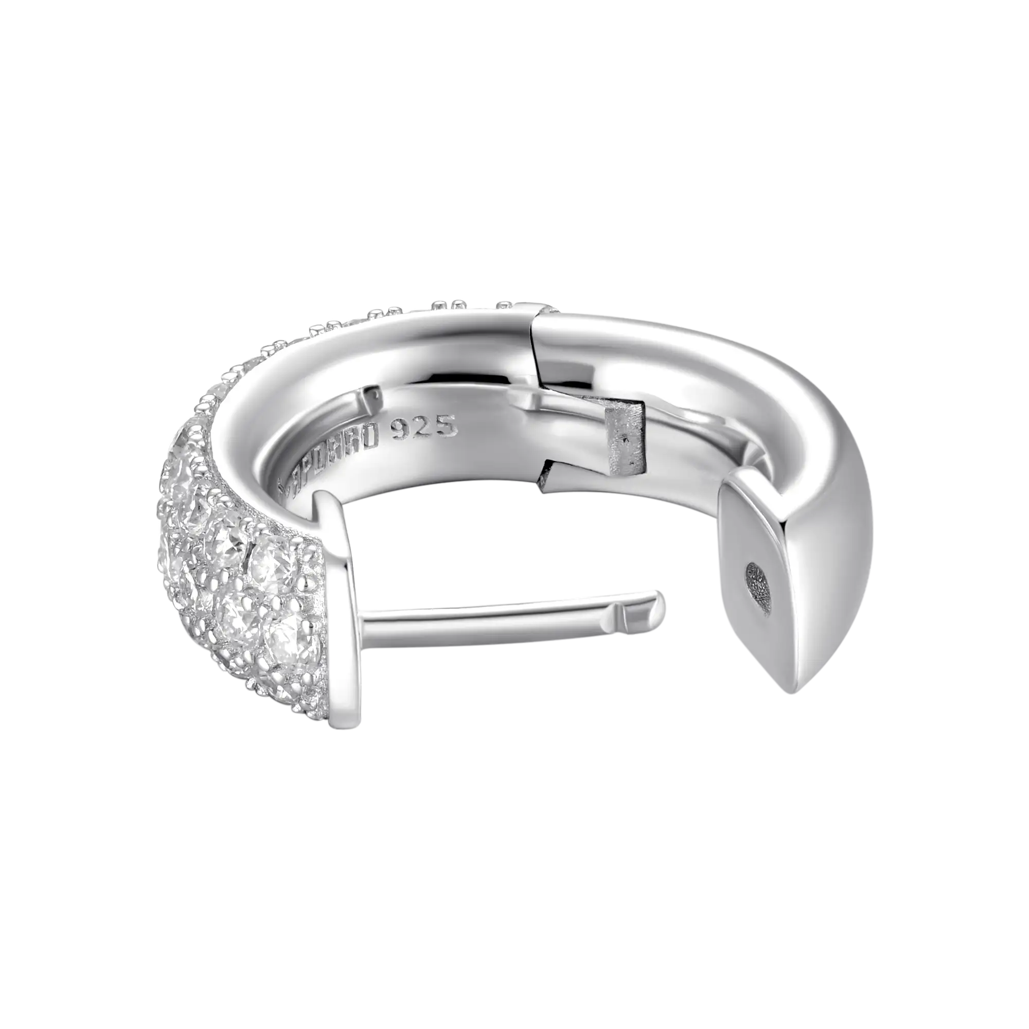 Pendiente de aro en racimo S925