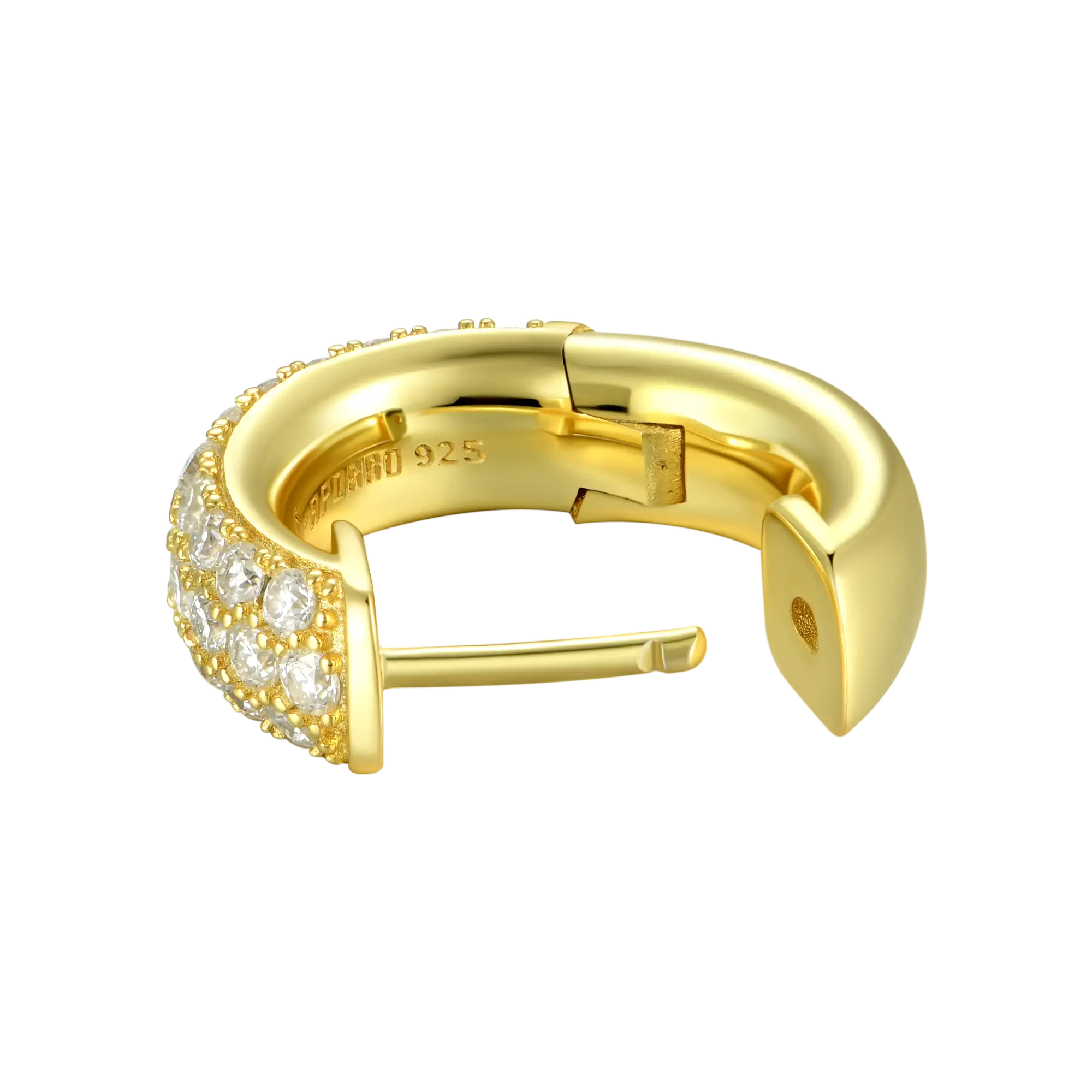 Pendiente de aro en racimo S925