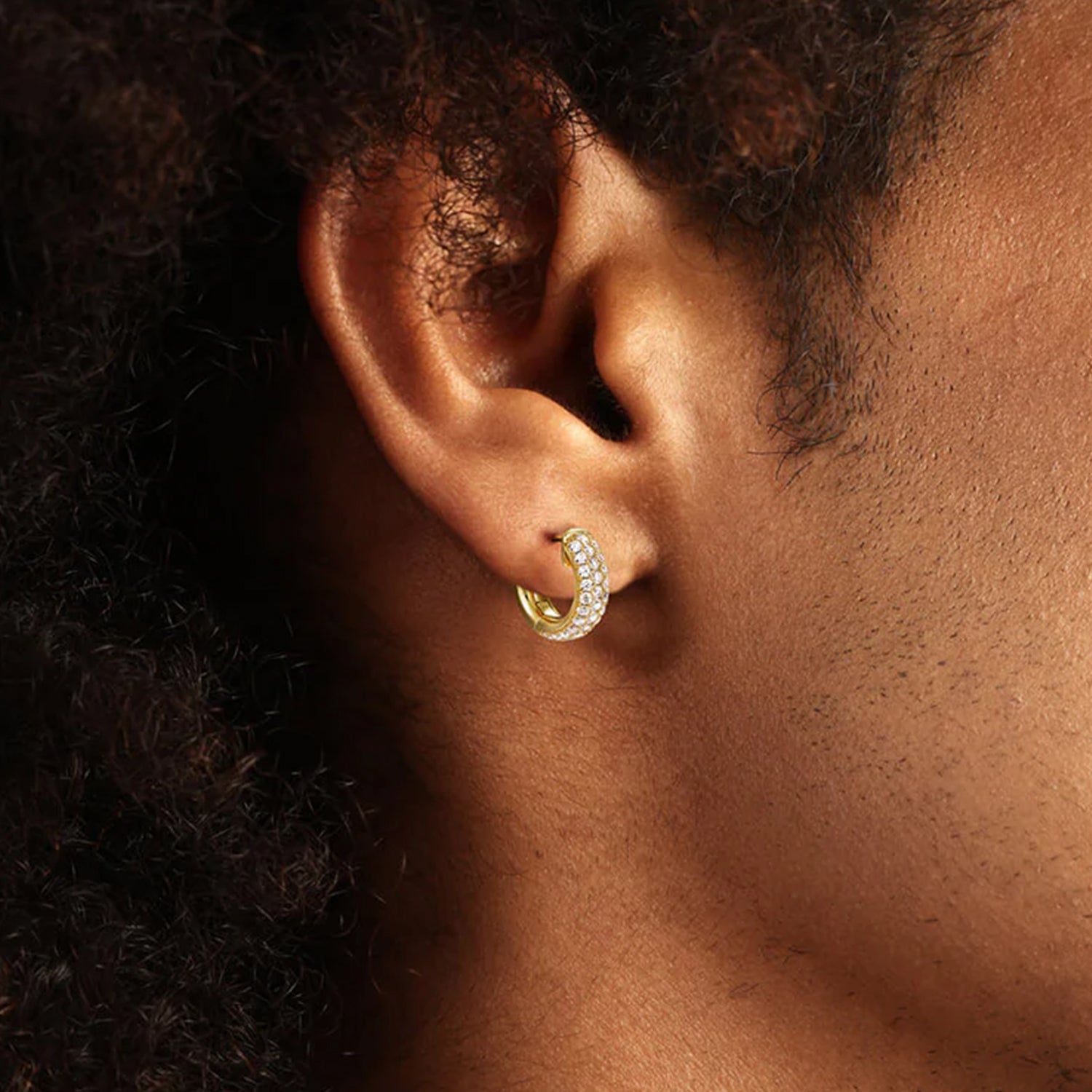 Pendiente de aro en racimo S925