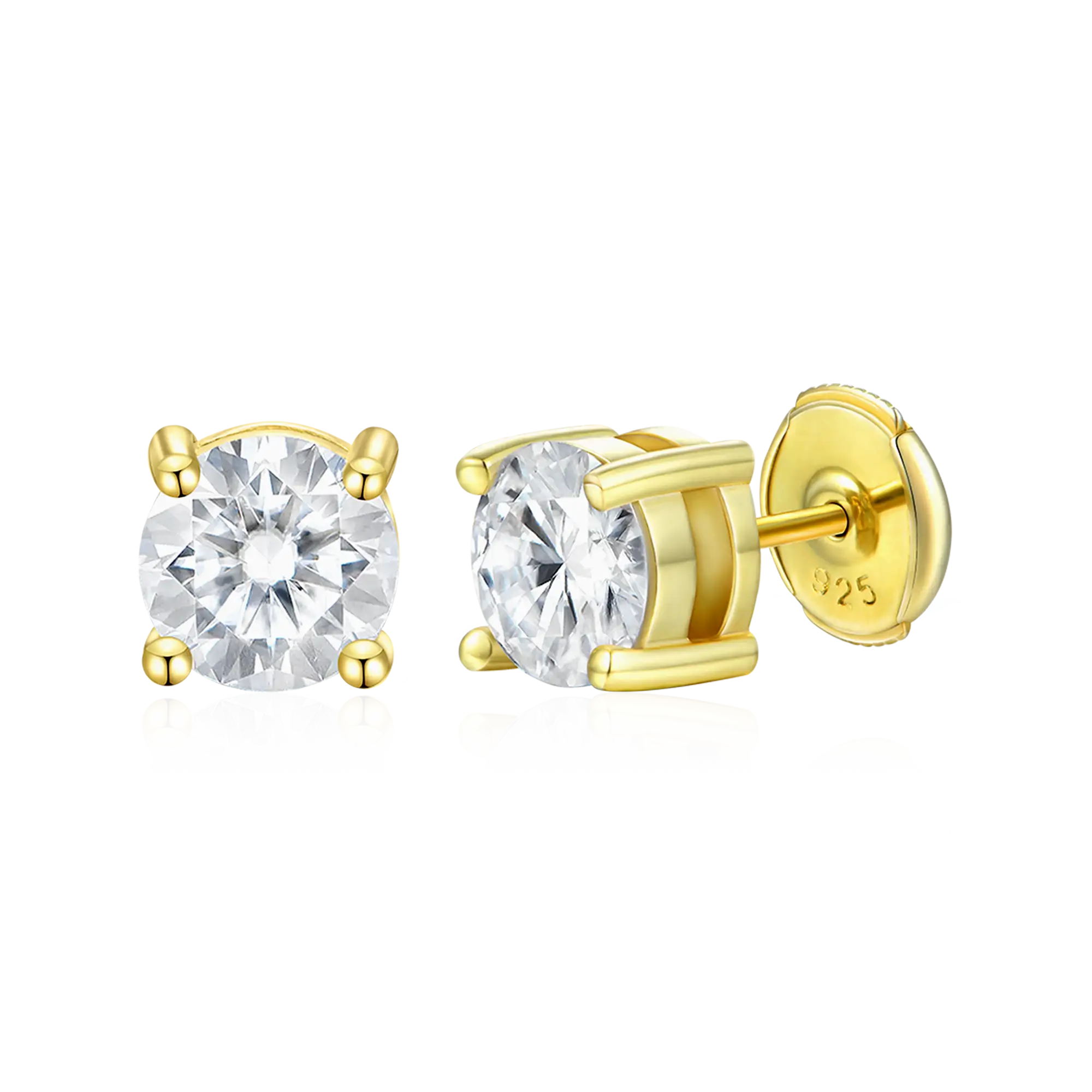 MOISSANITE REDOND CUT EARRING
