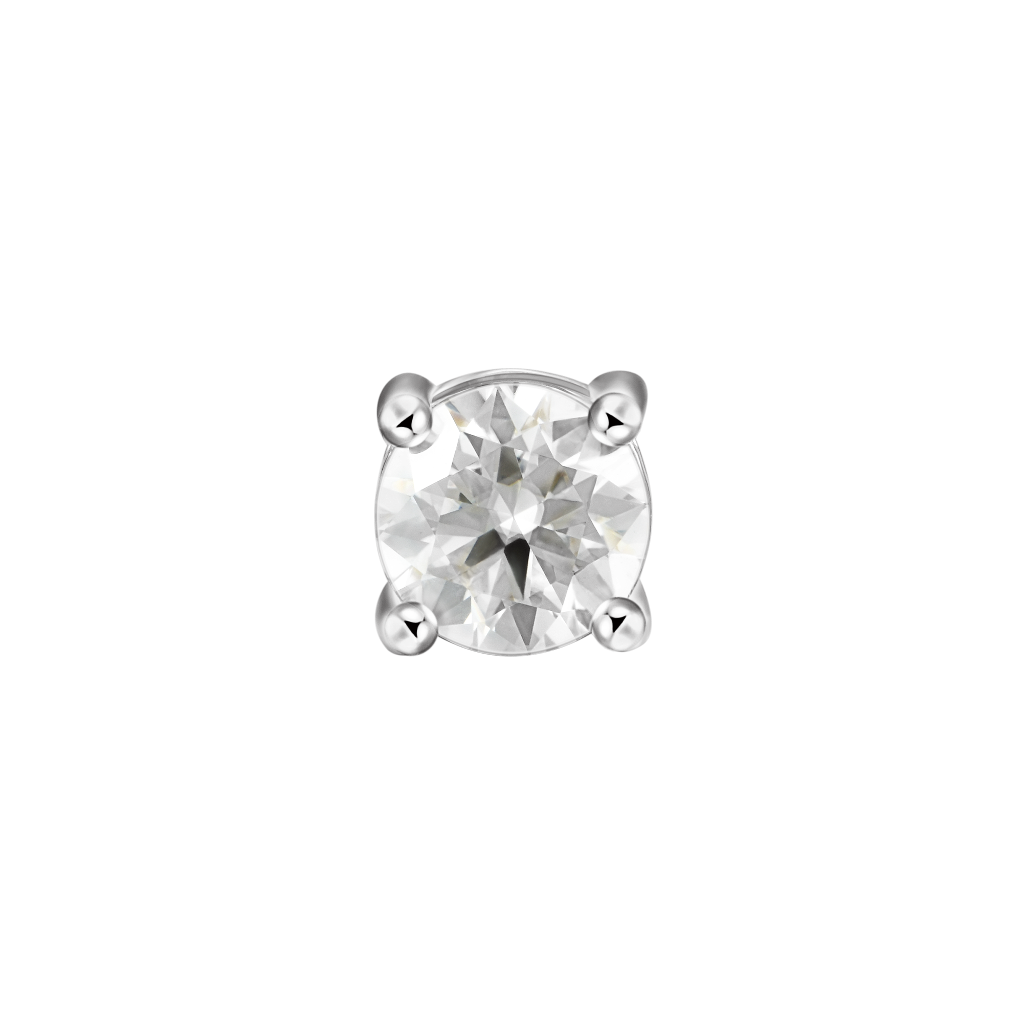 Arete de moissanite de corte redondo - soltero