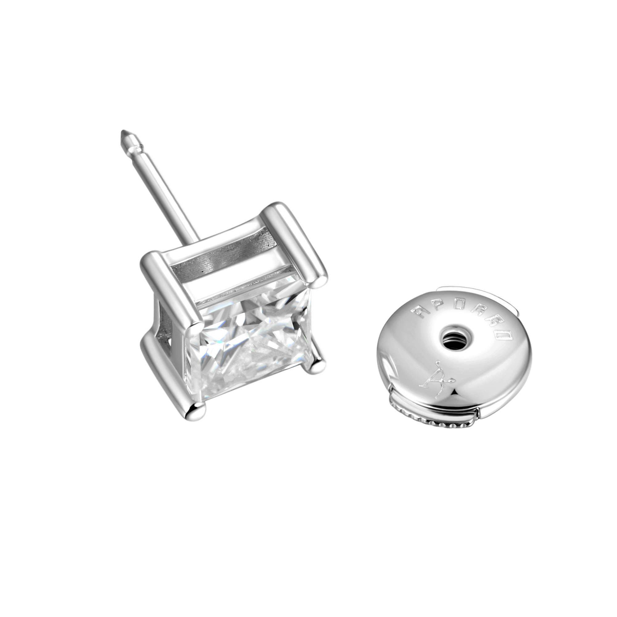 Moissanite S925 Princess Cut Stud Earring