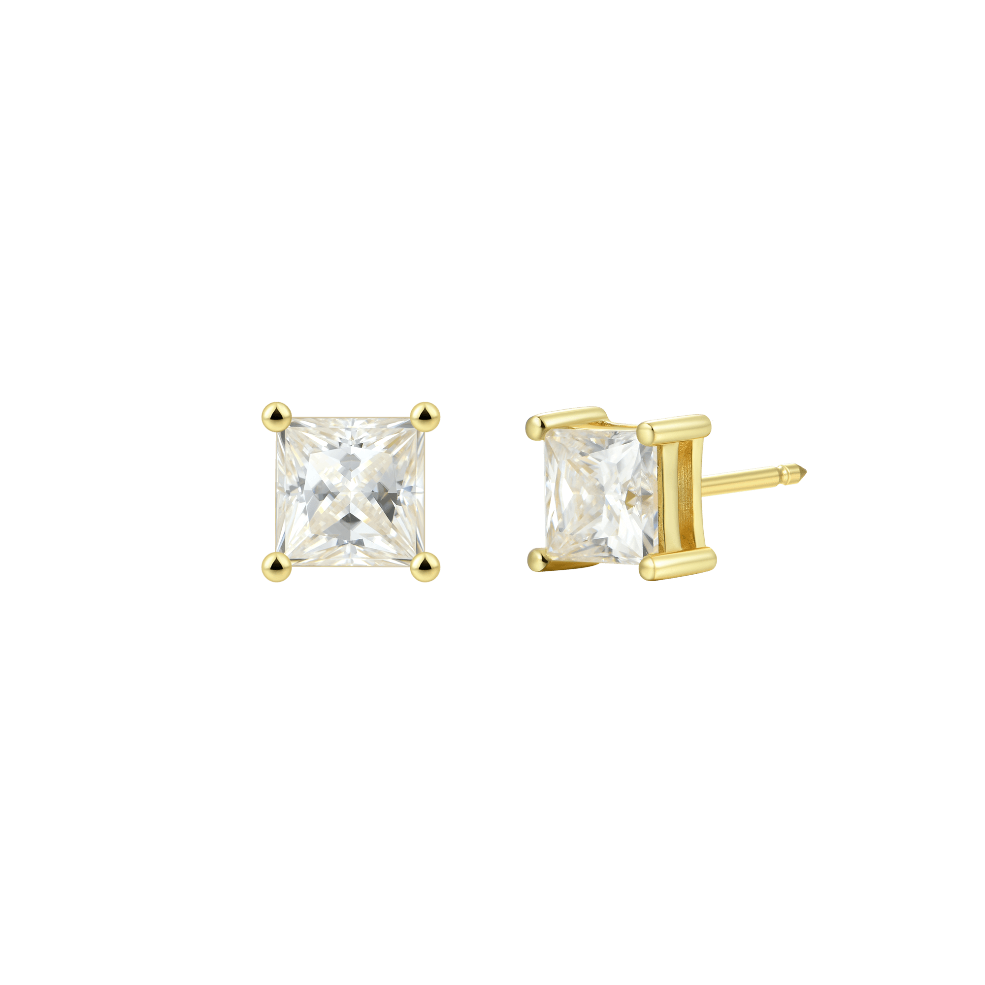 Moissanite S925 Princess Cut Stud Earring